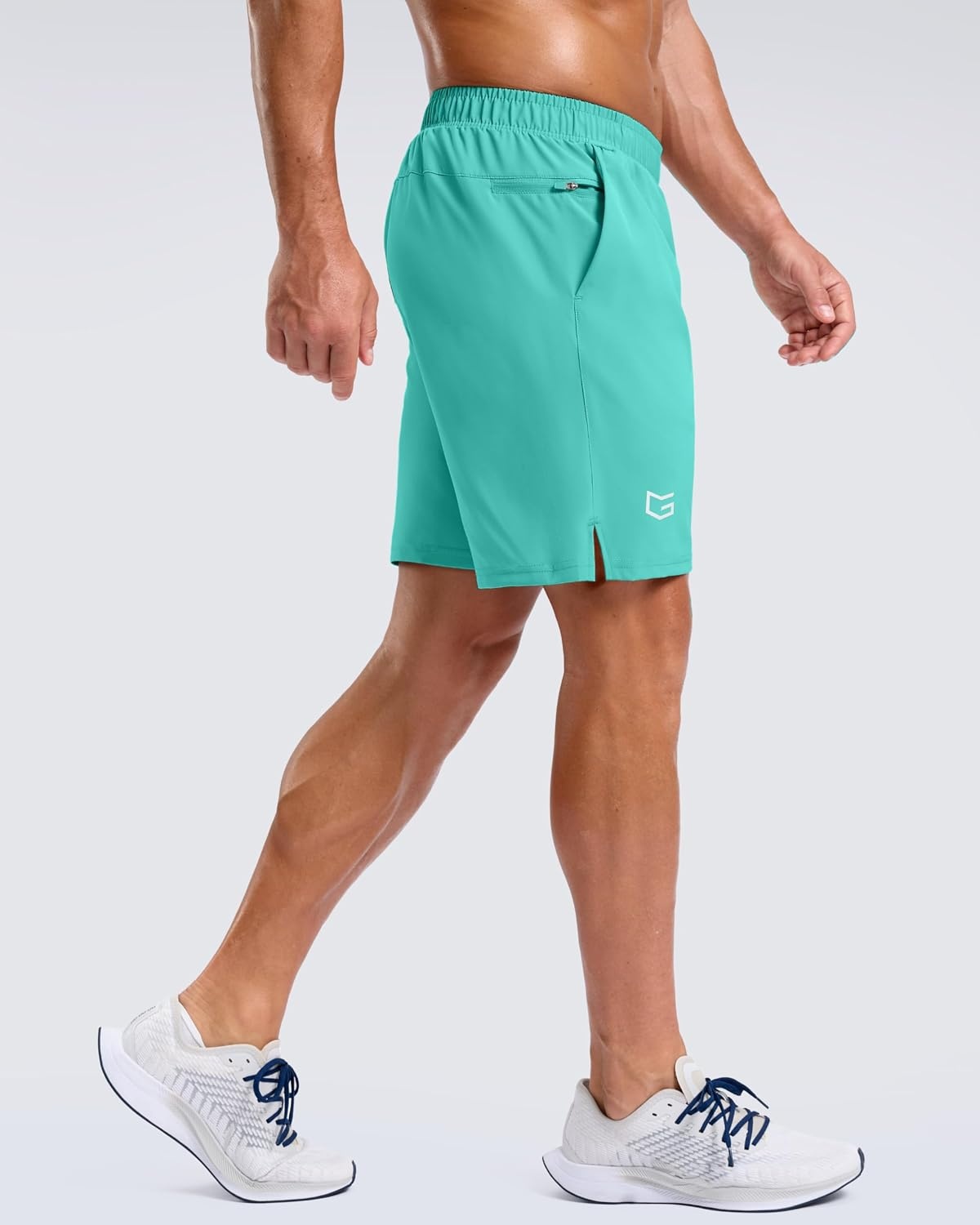 image:imageG Gradual Mens Athletic Running Shorts with 2 Zipper Pockets 7 5 9Mint Green