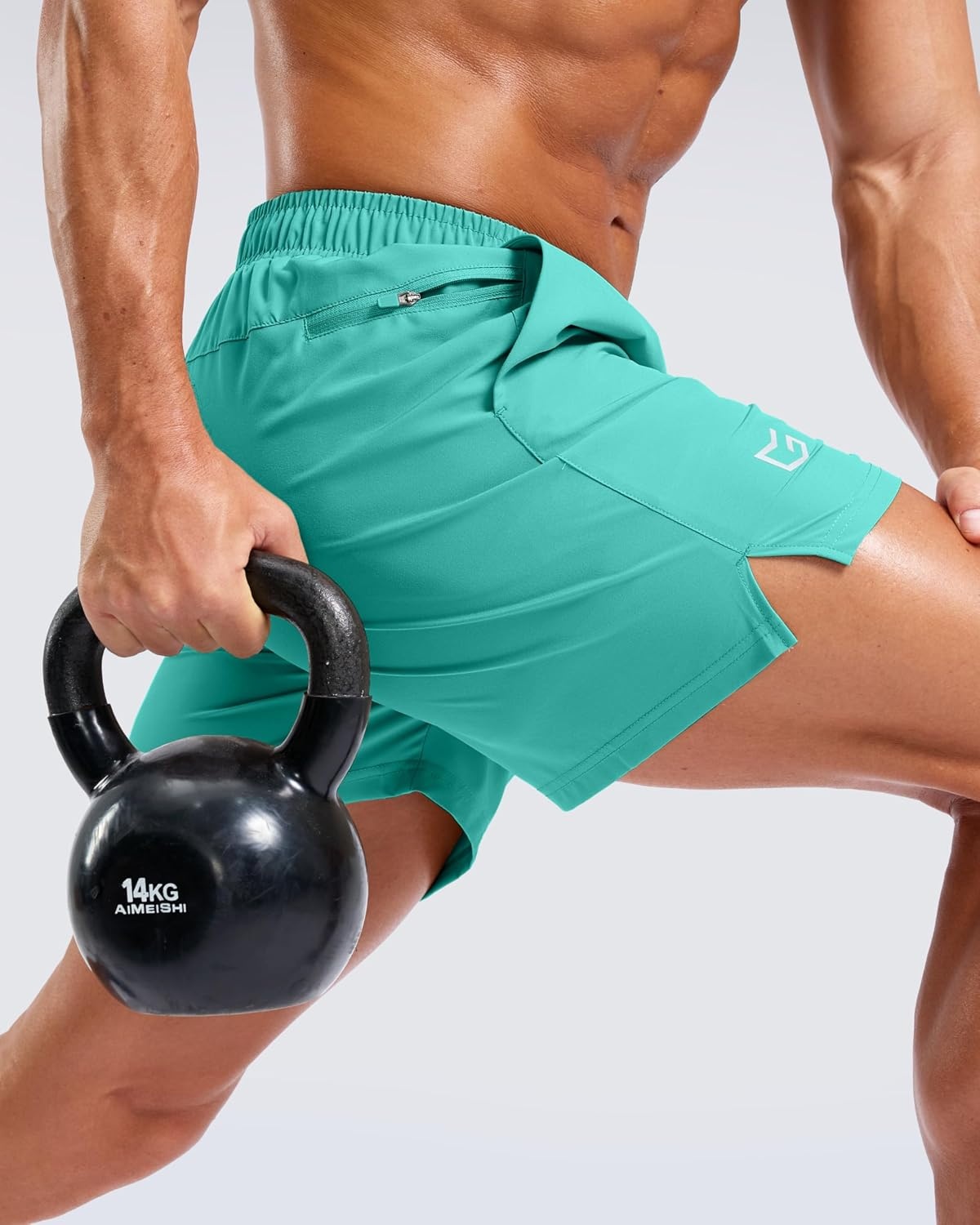 image:imageG Gradual Mens Athletic Running Shorts with 2 Zipper Pockets 7 5 9Mint Green
