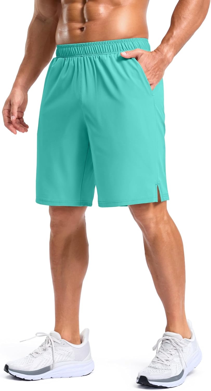 image:imageG Gradual Mens Athletic Running Shorts with 2 Zipper Pockets 7 5 9Mint Green
