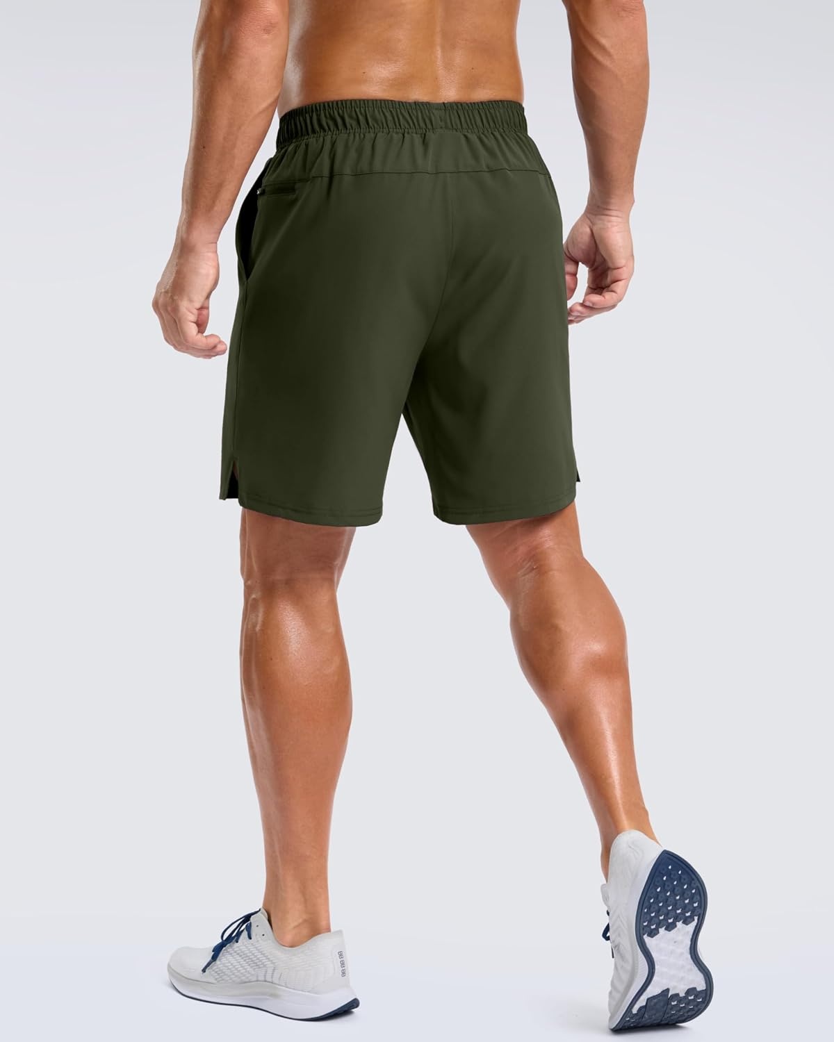 image:imageG Gradual Mens Athletic Running Shorts with 2 Zipper Pockets 7 5 9Olive