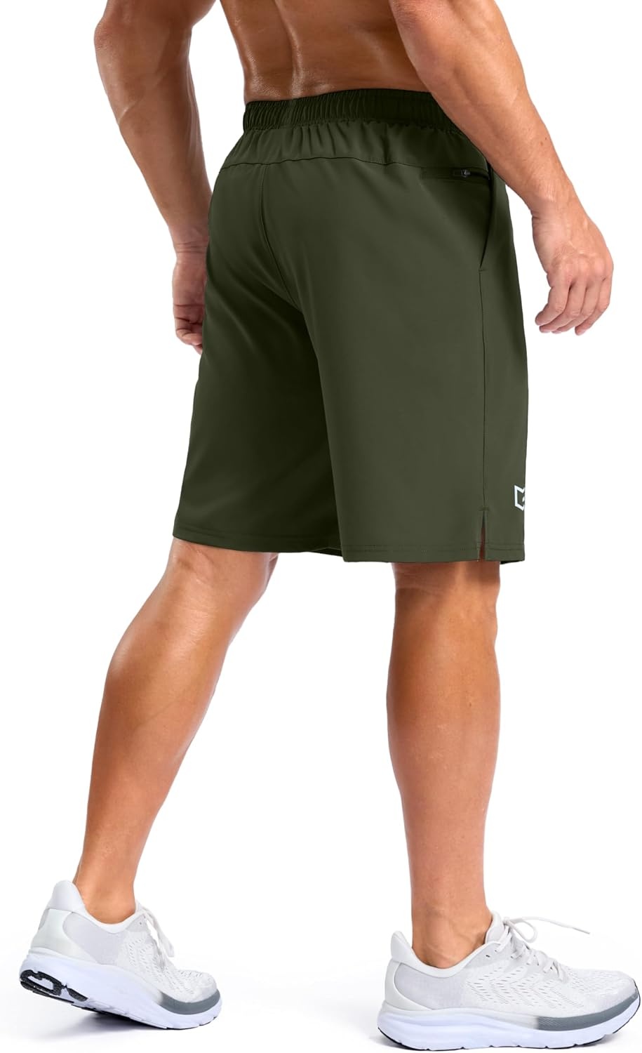 image:imageG Gradual Mens Athletic Running Shorts with 2 Zipper Pockets 7 5 9Olive