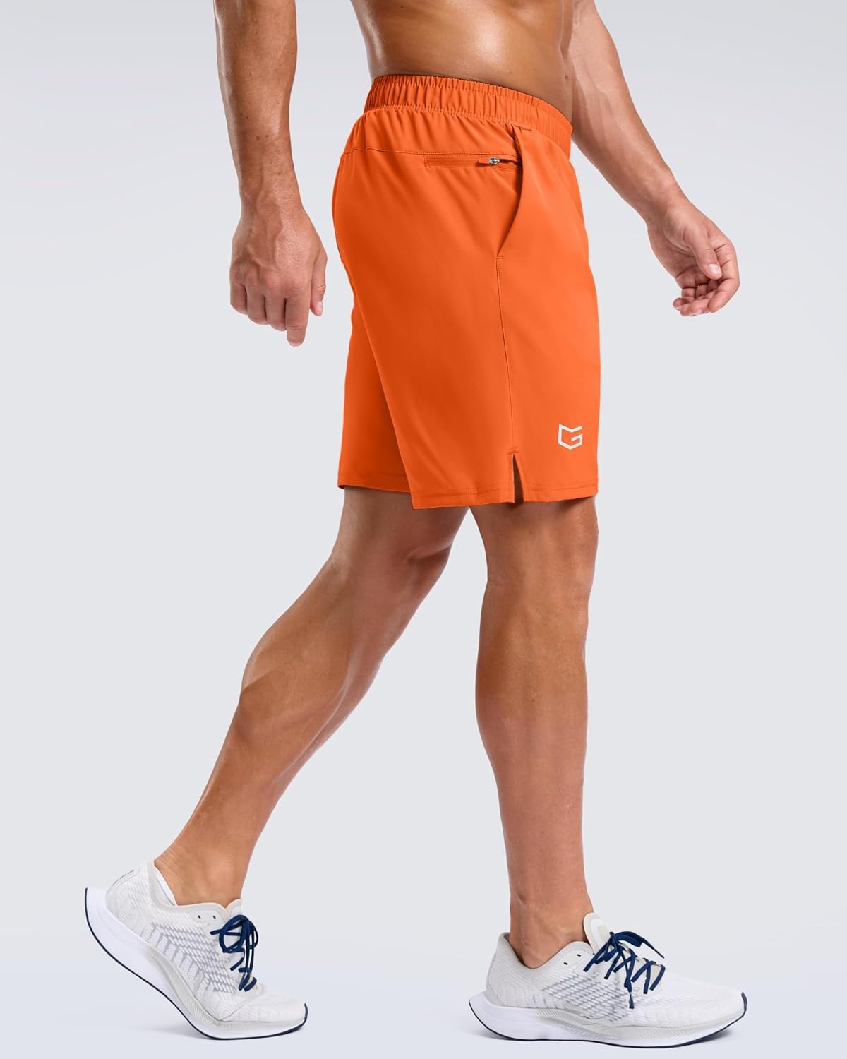 image:imageG Gradual Mens Athletic Running Shorts with 2 Zipper Pockets 7 5 9Orange