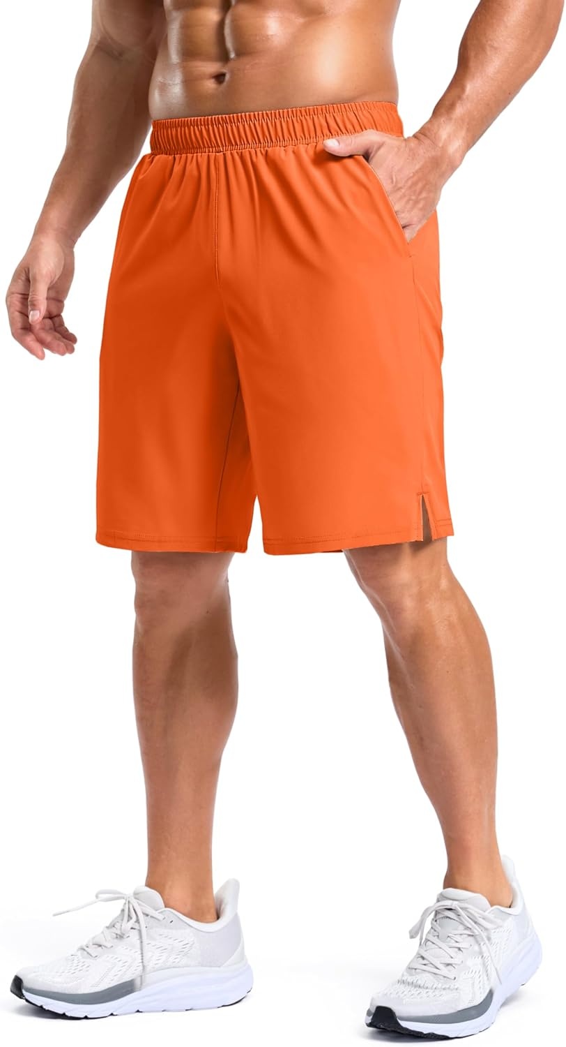 image:imageG Gradual Mens Athletic Running Shorts with 2 Zipper Pockets 7 5 9Orange