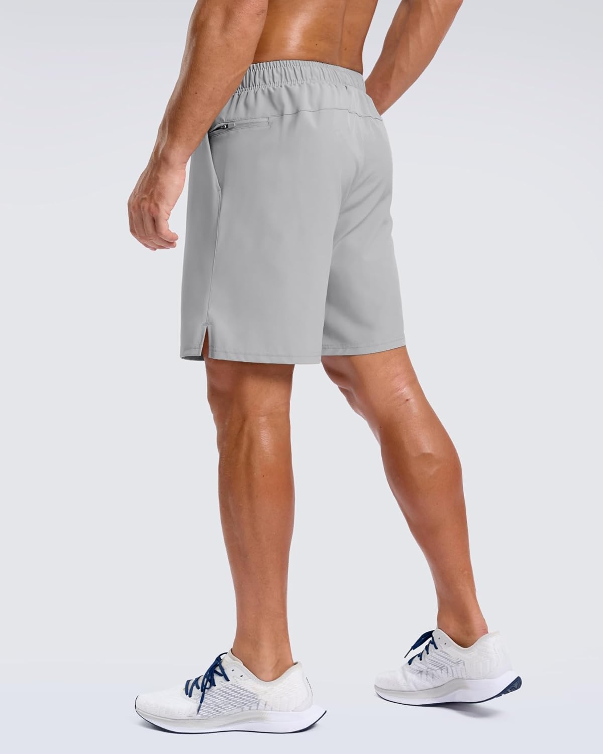 image:imageG Gradual Mens Athletic Running Shorts with 2 Zipper Pockets 7 5 9Platinum Grey