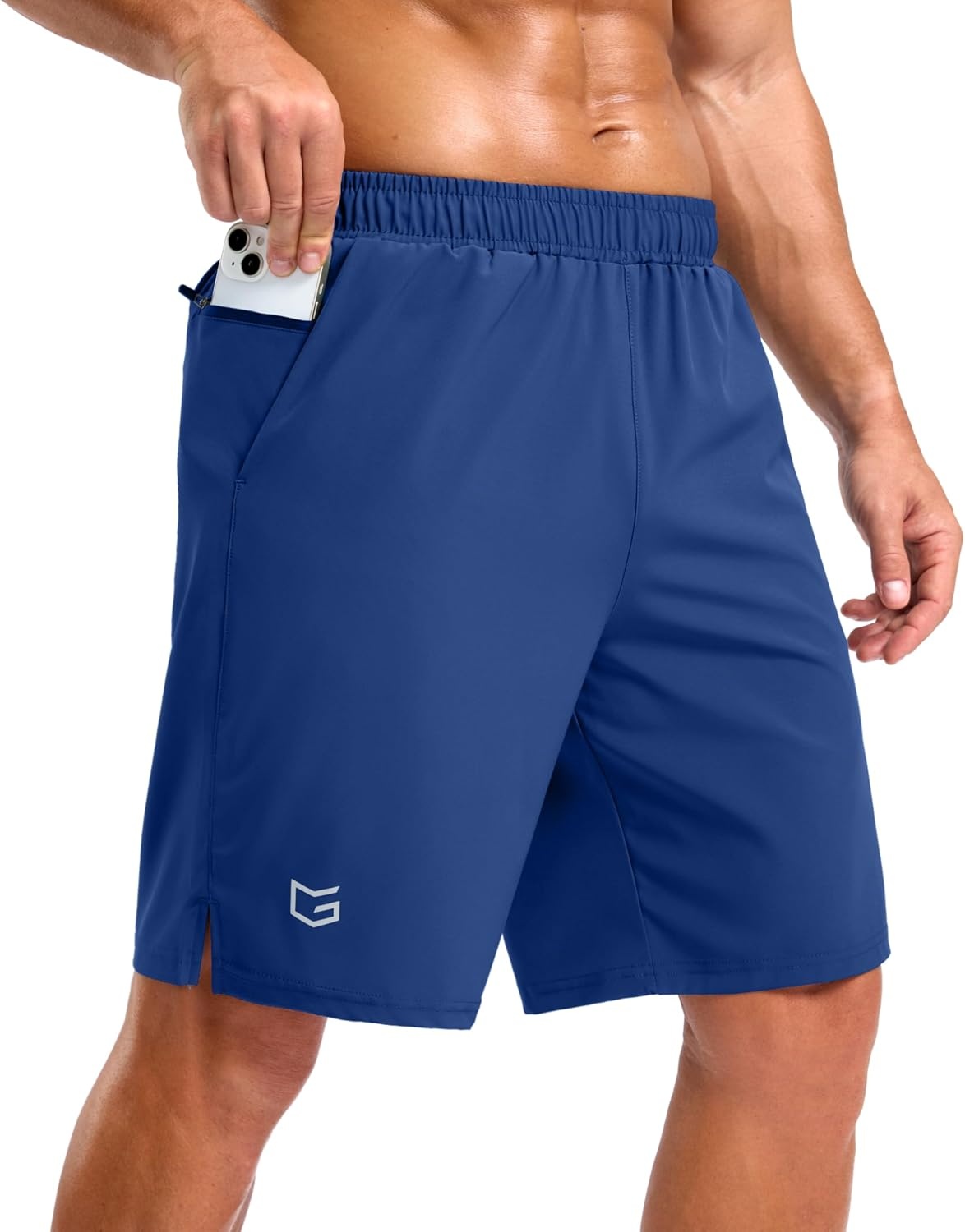 image:imageG Gradual Mens Athletic Running Shorts with 2 Zipper Pockets 7 5 9Royal Blue