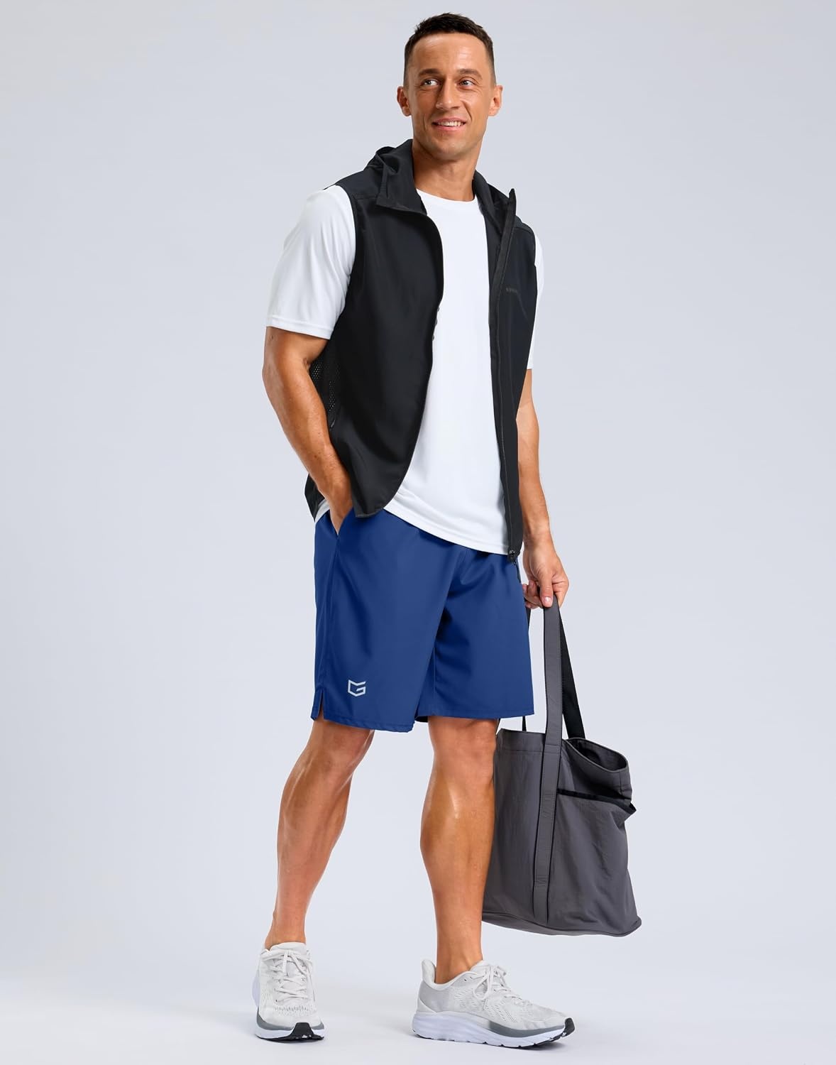 image:imageG Gradual Mens Athletic Running Shorts with 2 Zipper Pockets 7 5 9Royal Blue