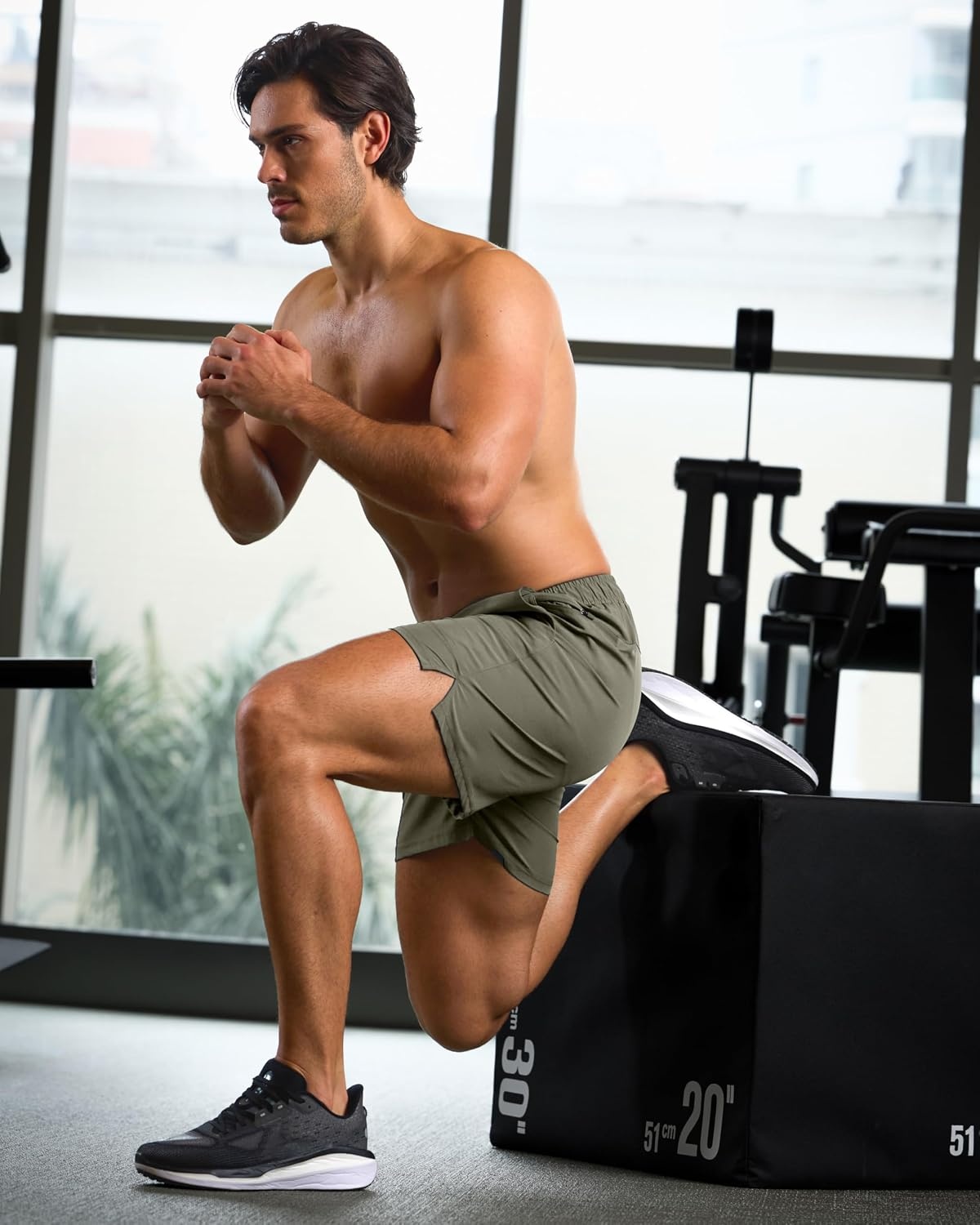 image:imageG Gradual Mens Athletic Running Shorts with 2 Zipper Pockets 7 5 9Sage Green