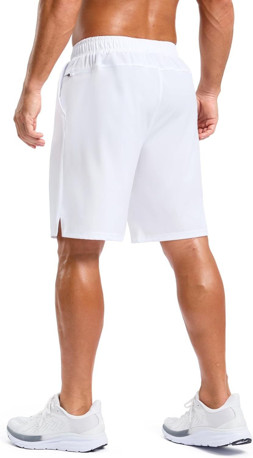 image:imageG Gradual Mens Athletic Running Shorts with 2 Zipper Pockets 7 5 9White