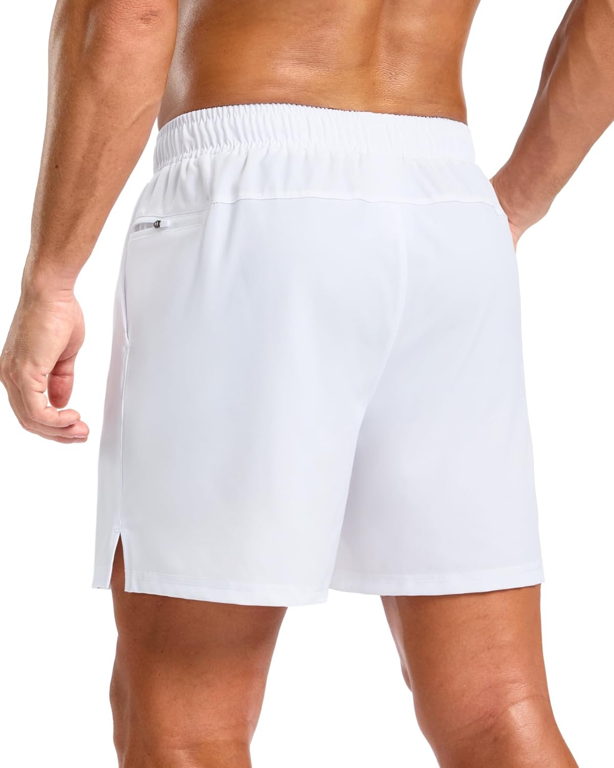 image:imageG Gradual Mens Athletic Running Shorts with 2 Zipper Pockets 7 5 9White