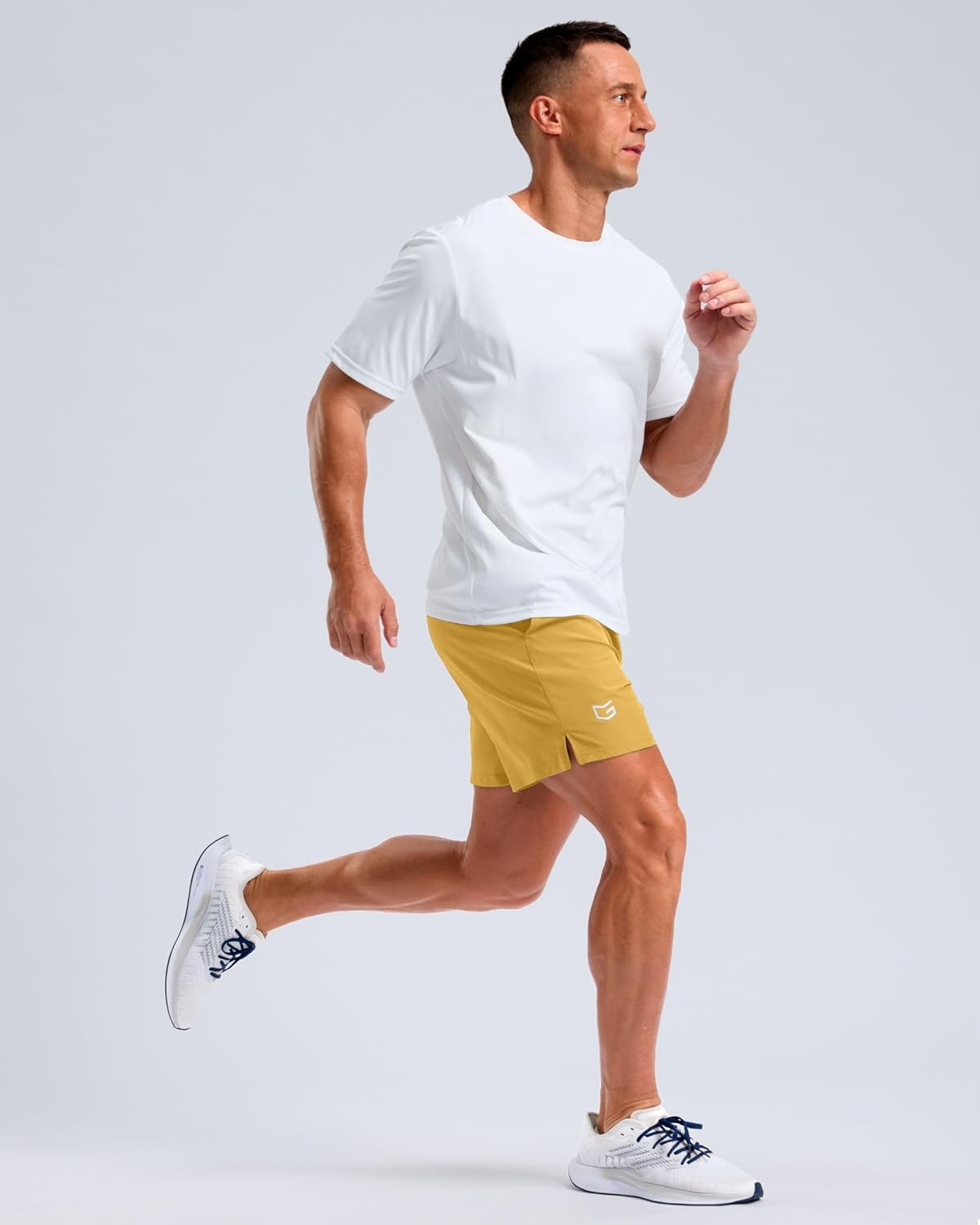 image:imageG Gradual Mens Athletic Running Shorts with 2 Zipper Pockets 7 5 9Yellow