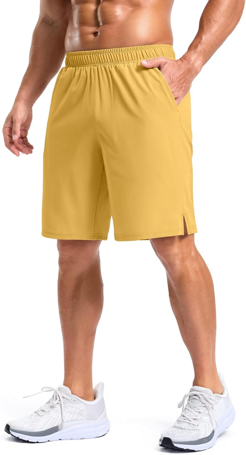 image:imageG Gradual Mens Athletic Running Shorts with 2 Zipper Pockets 7 5 9Yellow