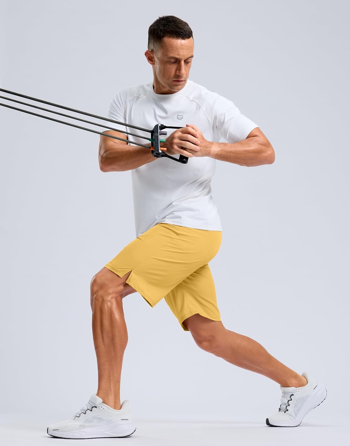 image:imageG Gradual Mens Athletic Running Shorts with 2 Zipper Pockets 7 5 9Yellow