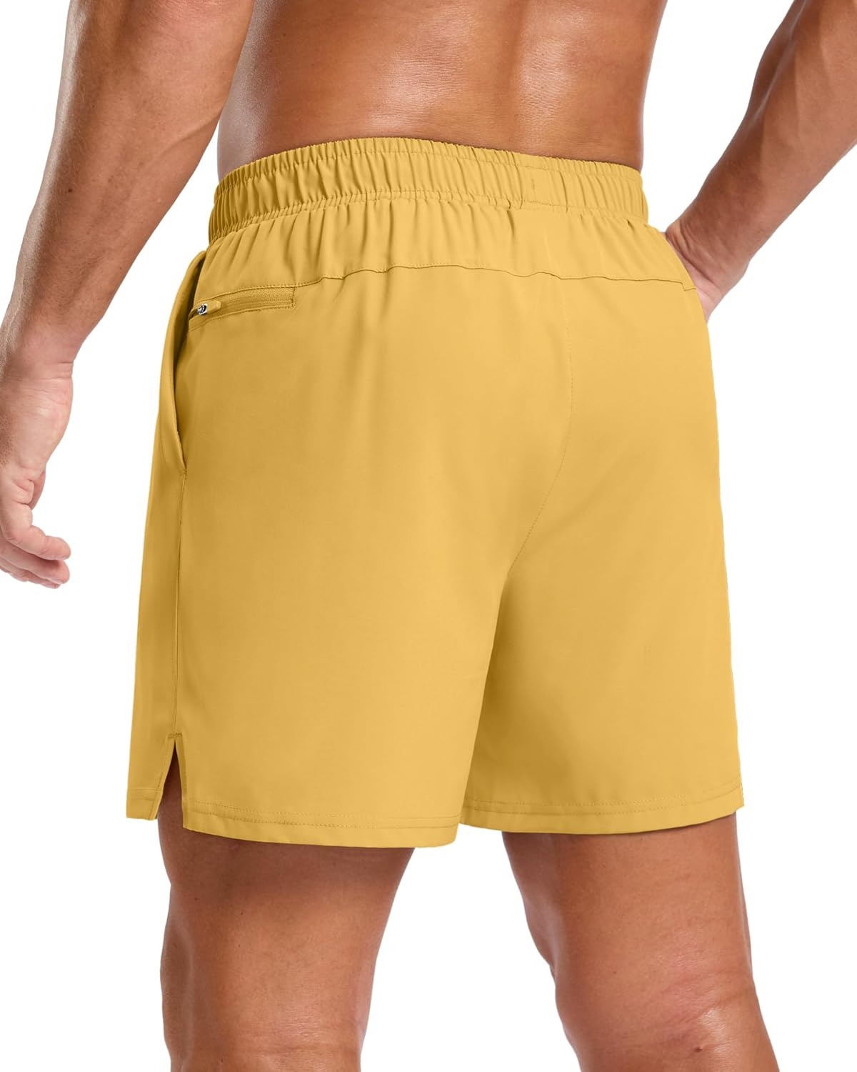 image:imageG Gradual Mens Athletic Running Shorts with 2 Zipper Pockets 7 5 9Yellow