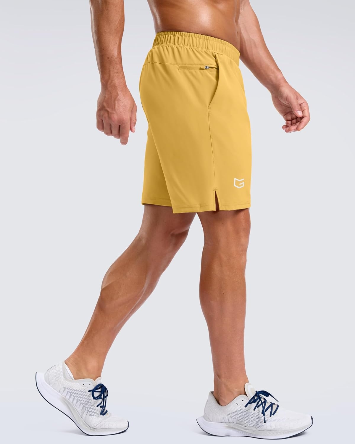 image:imageG Gradual Mens Athletic Running Shorts with 2 Zipper Pockets 7 5 9Yellow