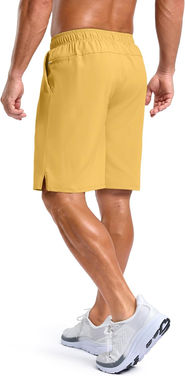 image:imageG Gradual Mens Athletic Running Shorts with 2 Zipper Pockets 7 5 9Yellow
