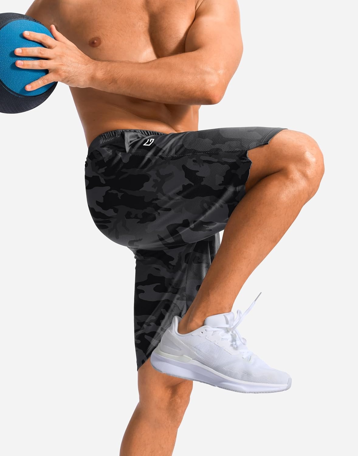 image:imageG Gradual Mens Athletic Shorts with Pockets 9 11 Long Basketball ShortsGray Camo