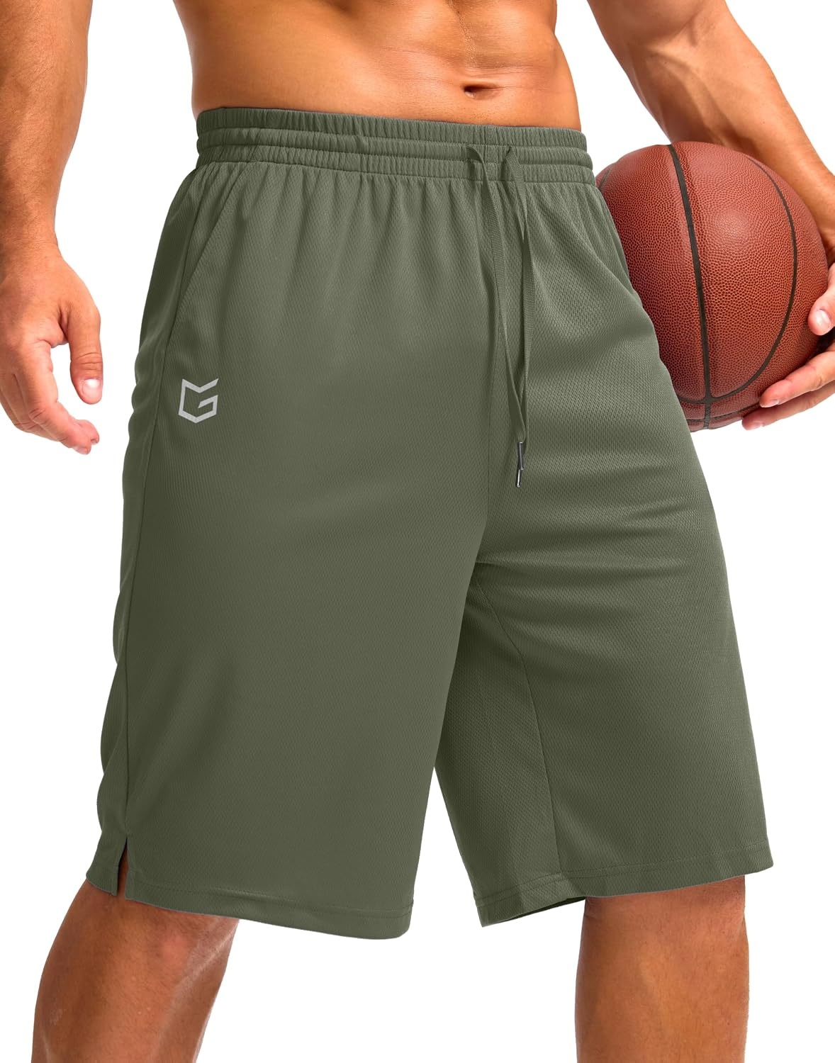 image:imageG Gradual Mens Athletic Shorts with Pockets 9 11 Long Basketball ShortsSage