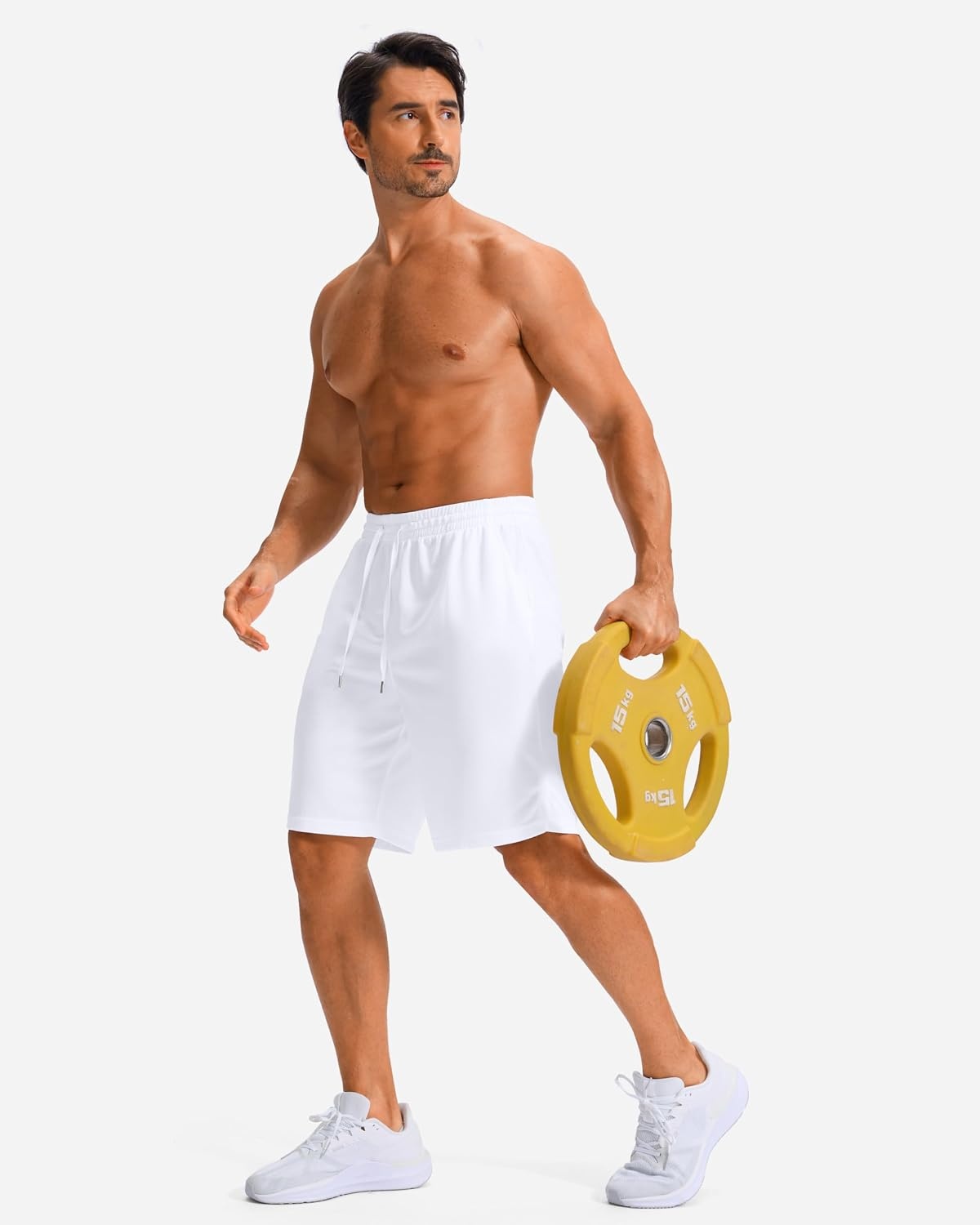 image:imageG Gradual Mens Athletic Shorts with Pockets 9 11 Long Basketball ShortsWhite
