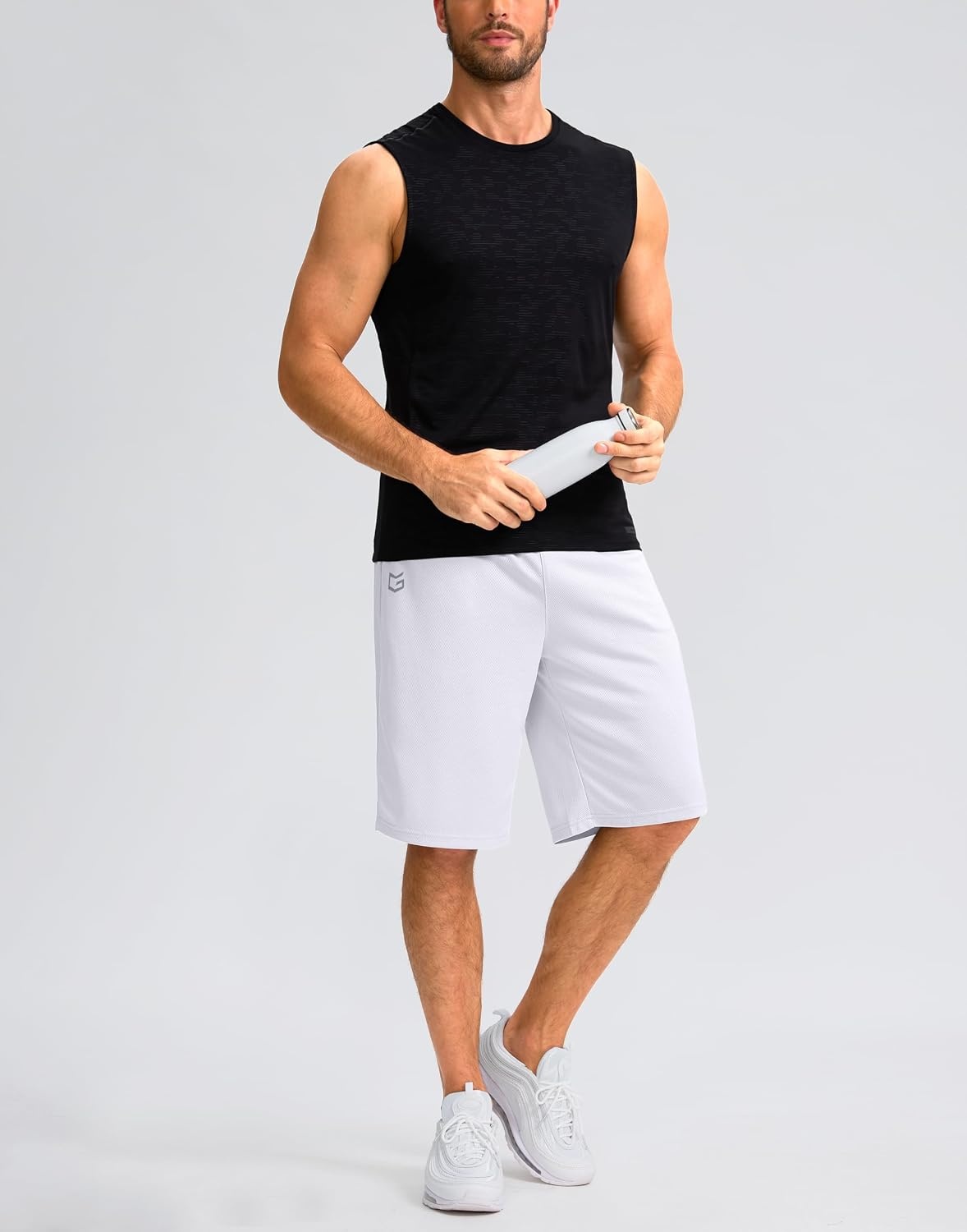 image:imageG Gradual Mens Athletic Shorts with Pockets 9 11 Long Basketball ShortsWhite