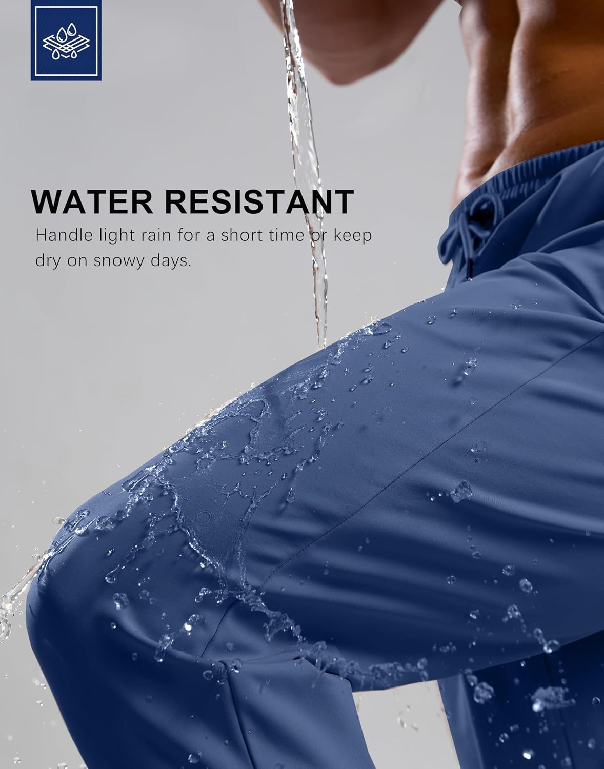 image:imageG Gradual Mens Fleece Joggers with Zipper Pockets Winter Warm SweatpantsBlue