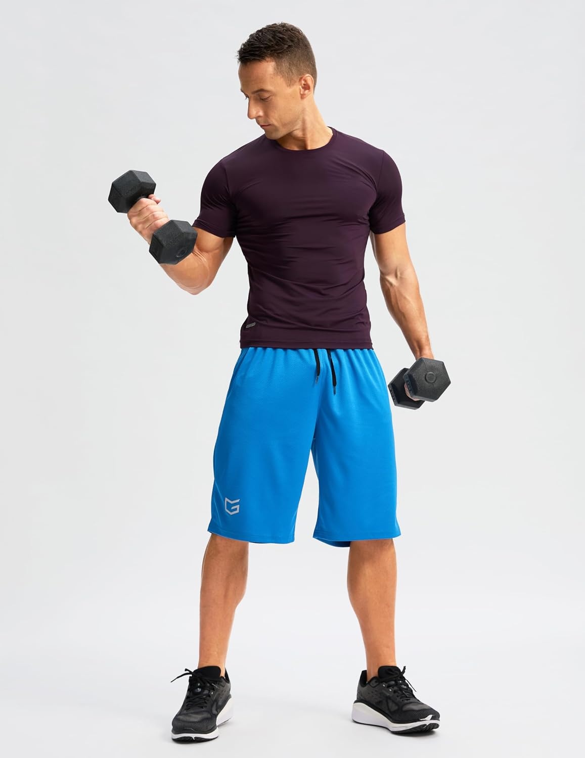 image:imageG Gradual Mens Long Basketball Gym Shorts 911 with PocketsBlue
