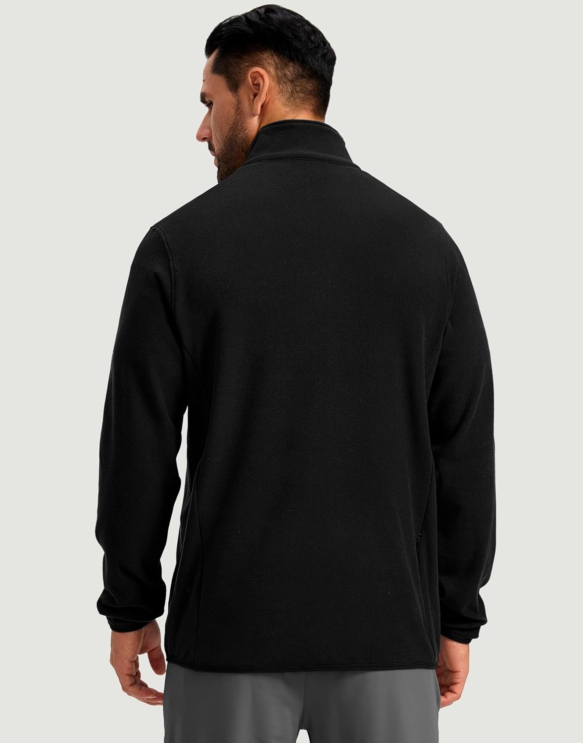 image:imageG Gradual Mens Quarter Zip Pullover Fleece with Zipper PocketsBlack