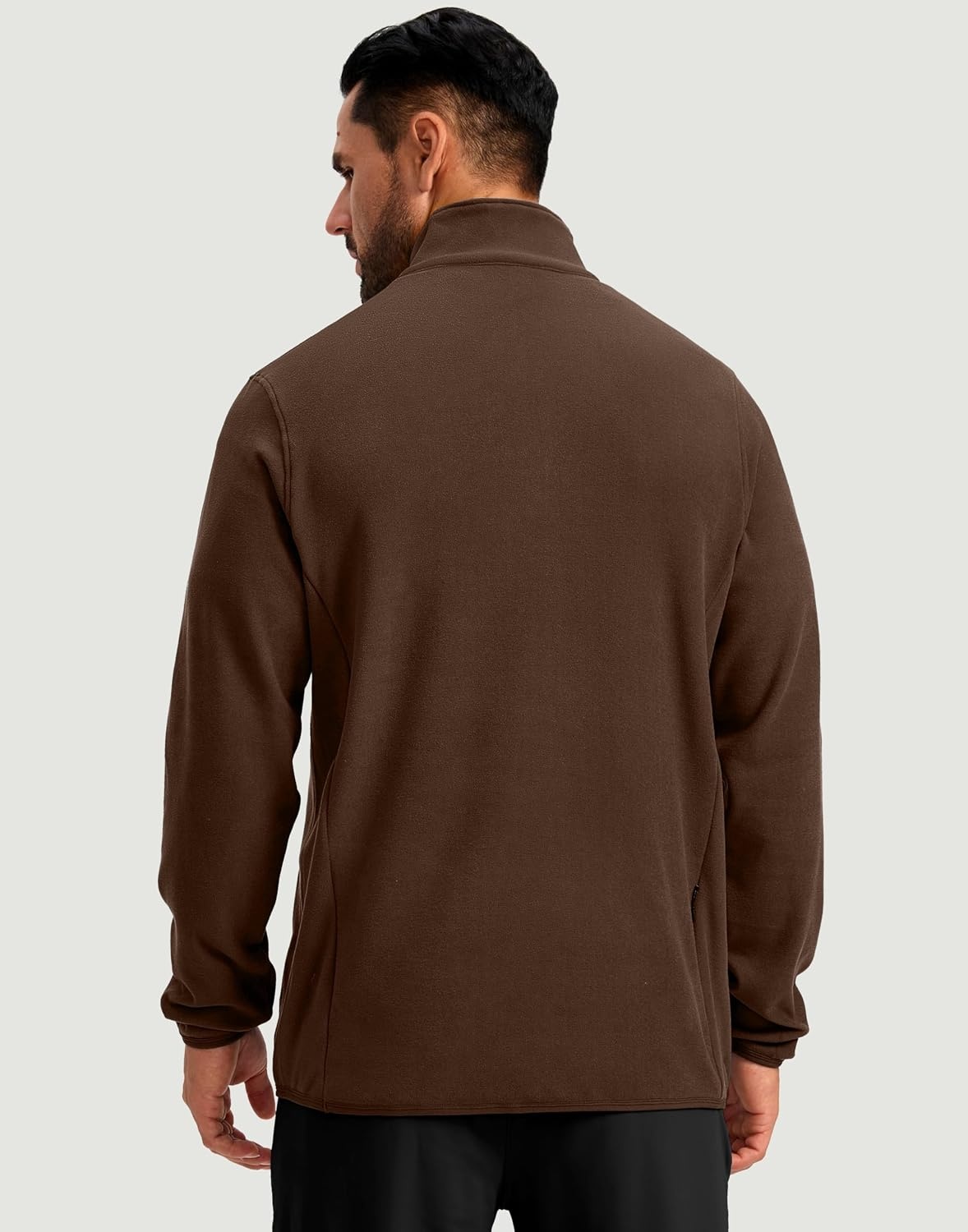 image:imageG Gradual Mens Quarter Zip Pullover Fleece with Zipper PocketsBrown