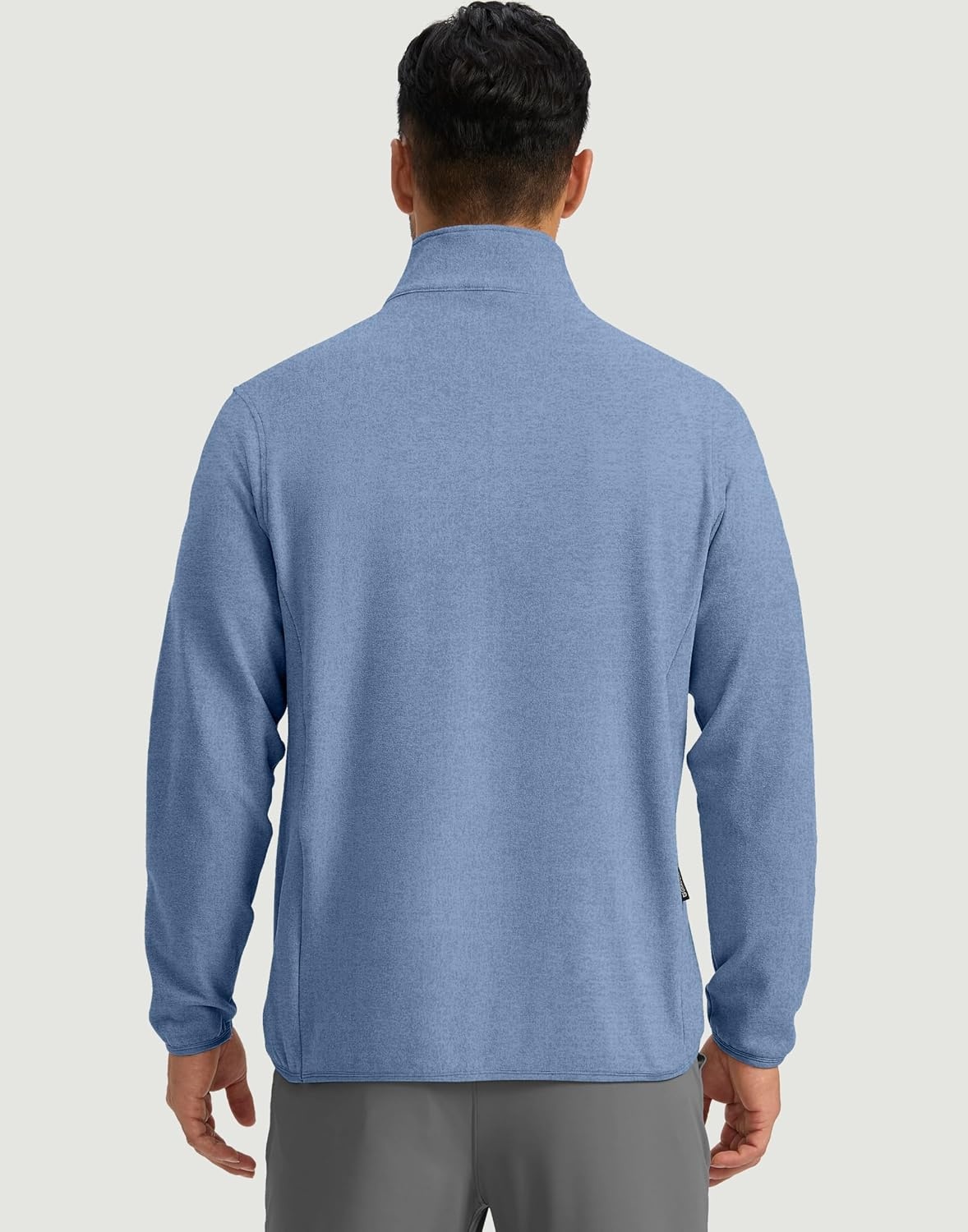 image:imageG Gradual Mens Quarter Zip Pullover Fleece with Zipper PocketsHeather Haze Blue