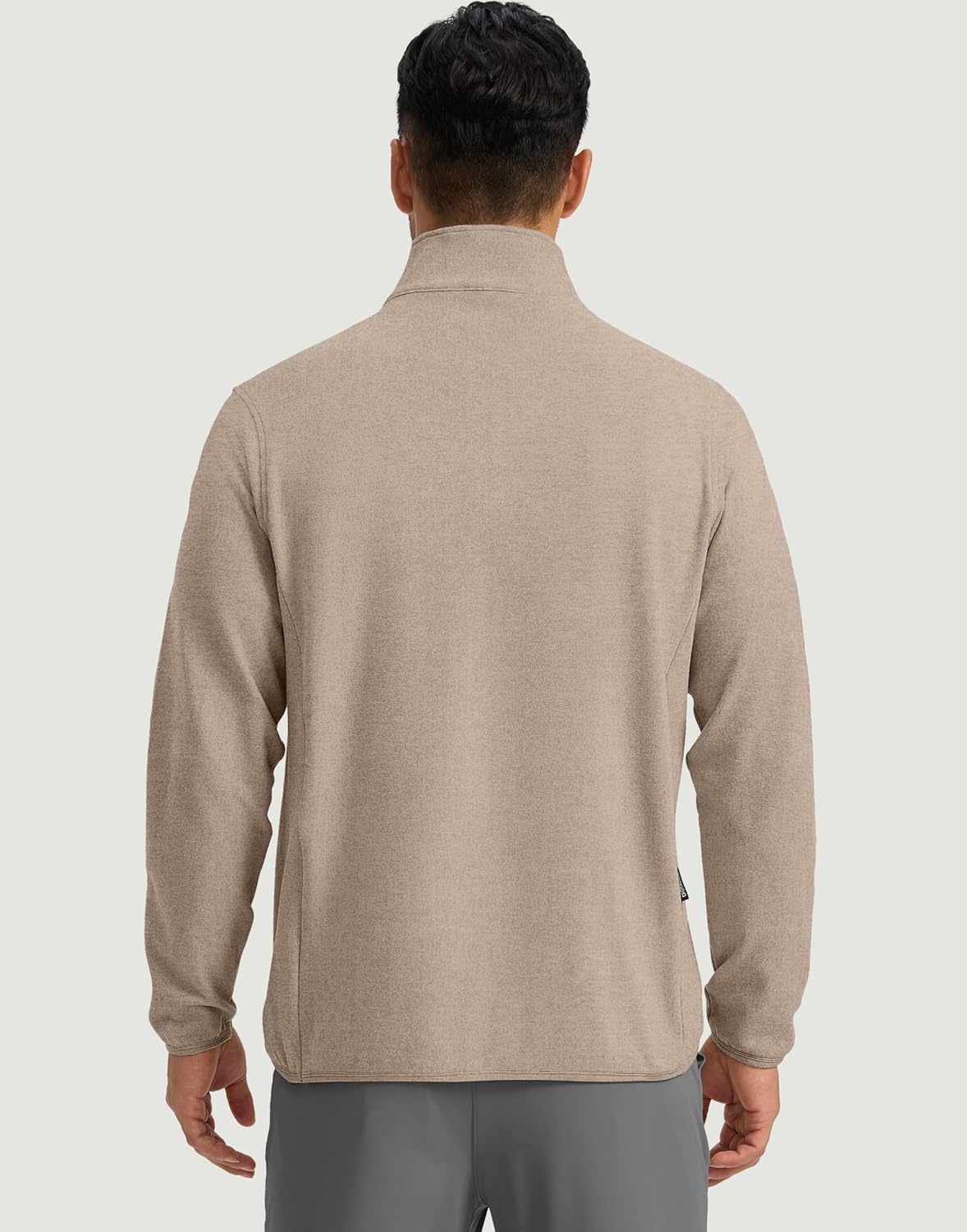 image:imageG Gradual Mens Quarter Zip Pullover Fleece with Zipper PocketsHeather Khaki