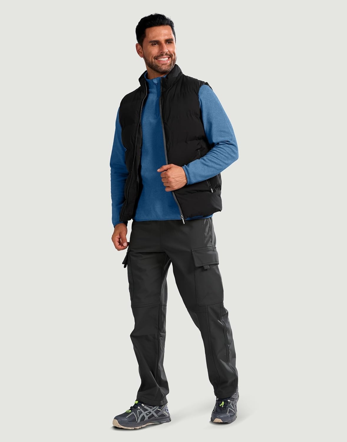 image:imageG Gradual Mens Quarter Zip Pullover Fleece with Zipper PocketsHeather Sky Blue