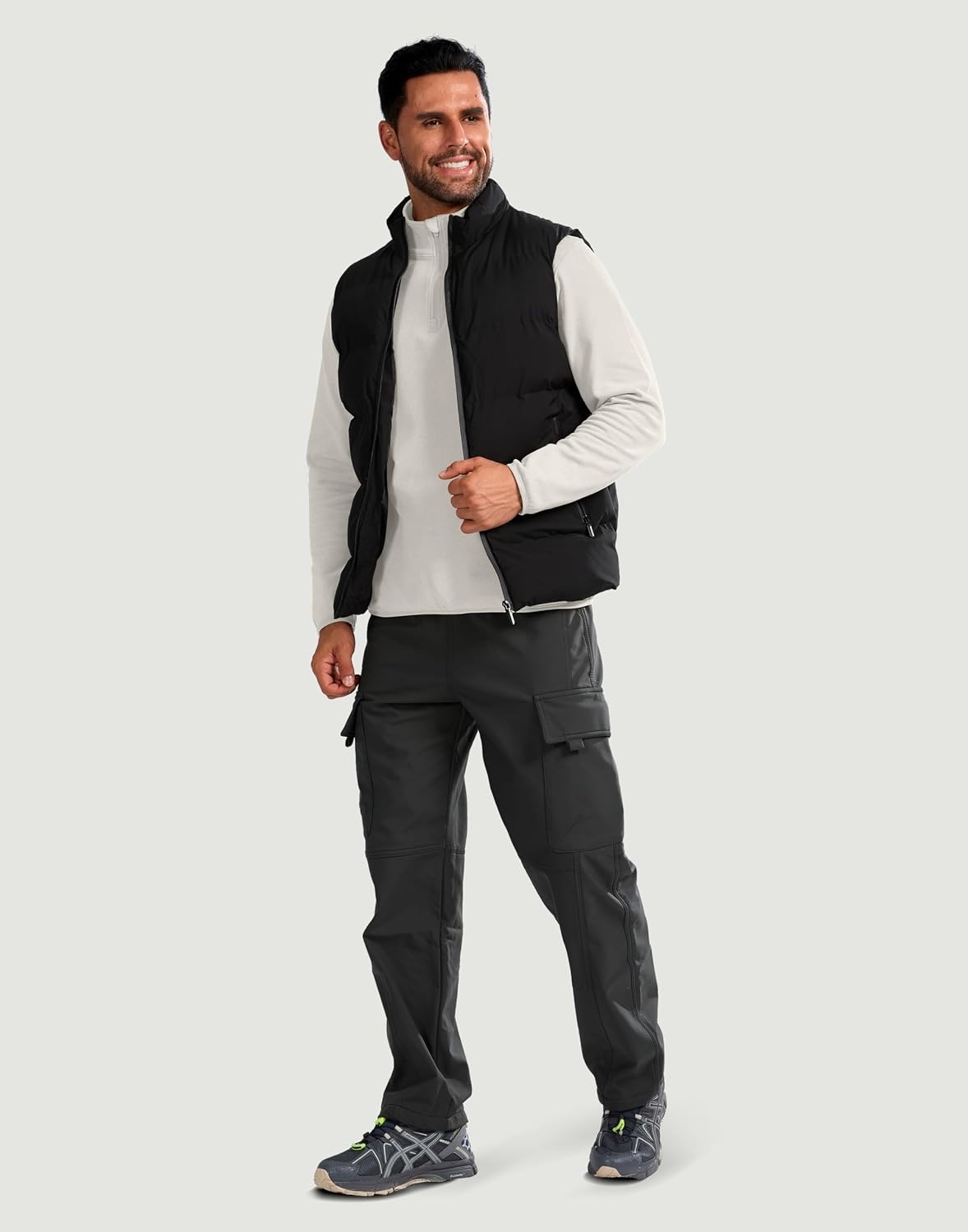 image:imageG Gradual Mens Quarter Zip Pullover Fleece with Zipper PocketsOffwhite