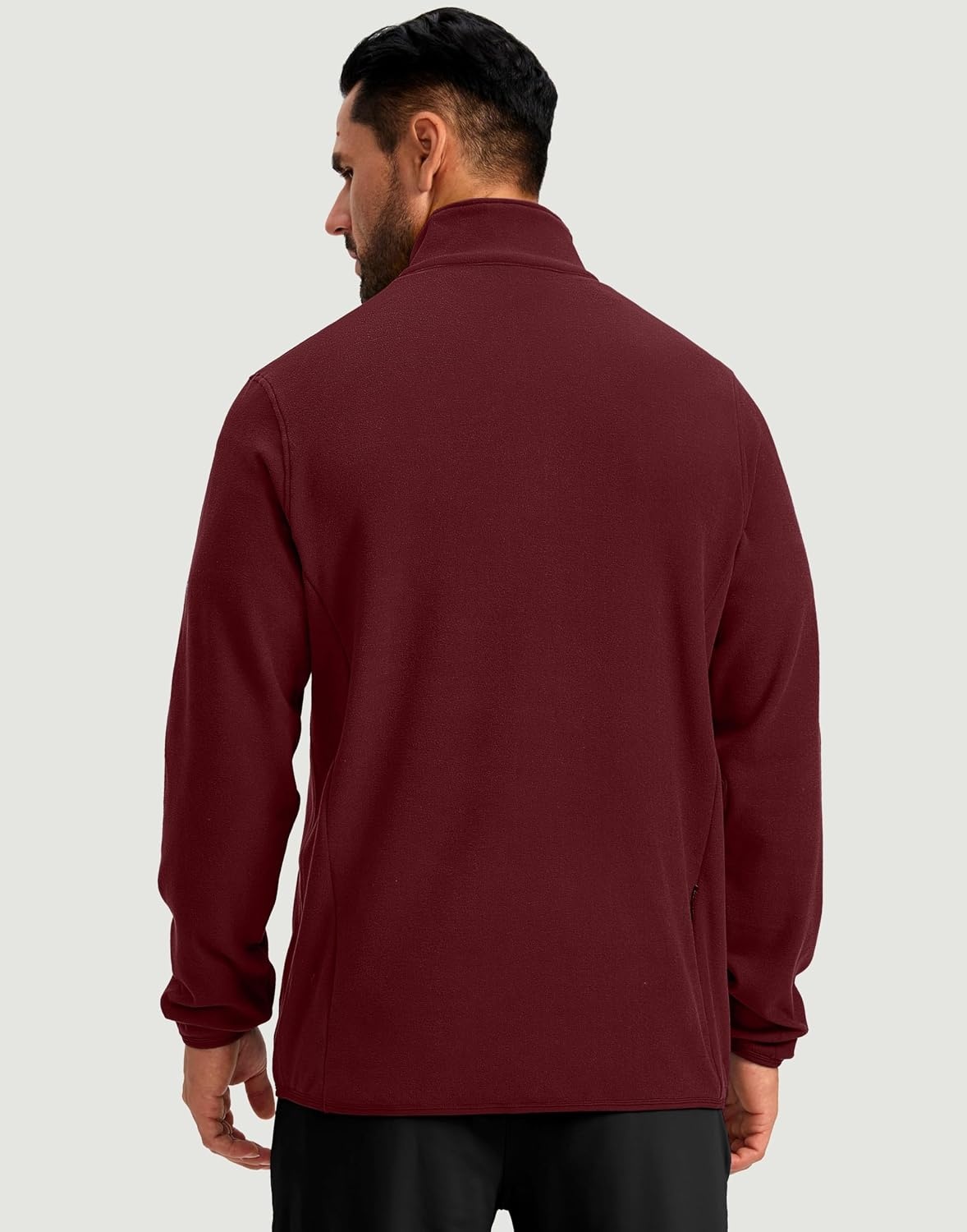 image:imageG Gradual Mens Quarter Zip Pullover Fleece with Zipper PocketsWine