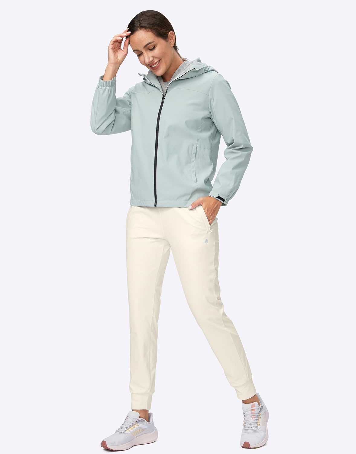 image:imageG Gradual Womens Fleece Lined Joggers High Waisted Water Resistant Thermal Winter Sweatpants Running Hiking PocketsBeige