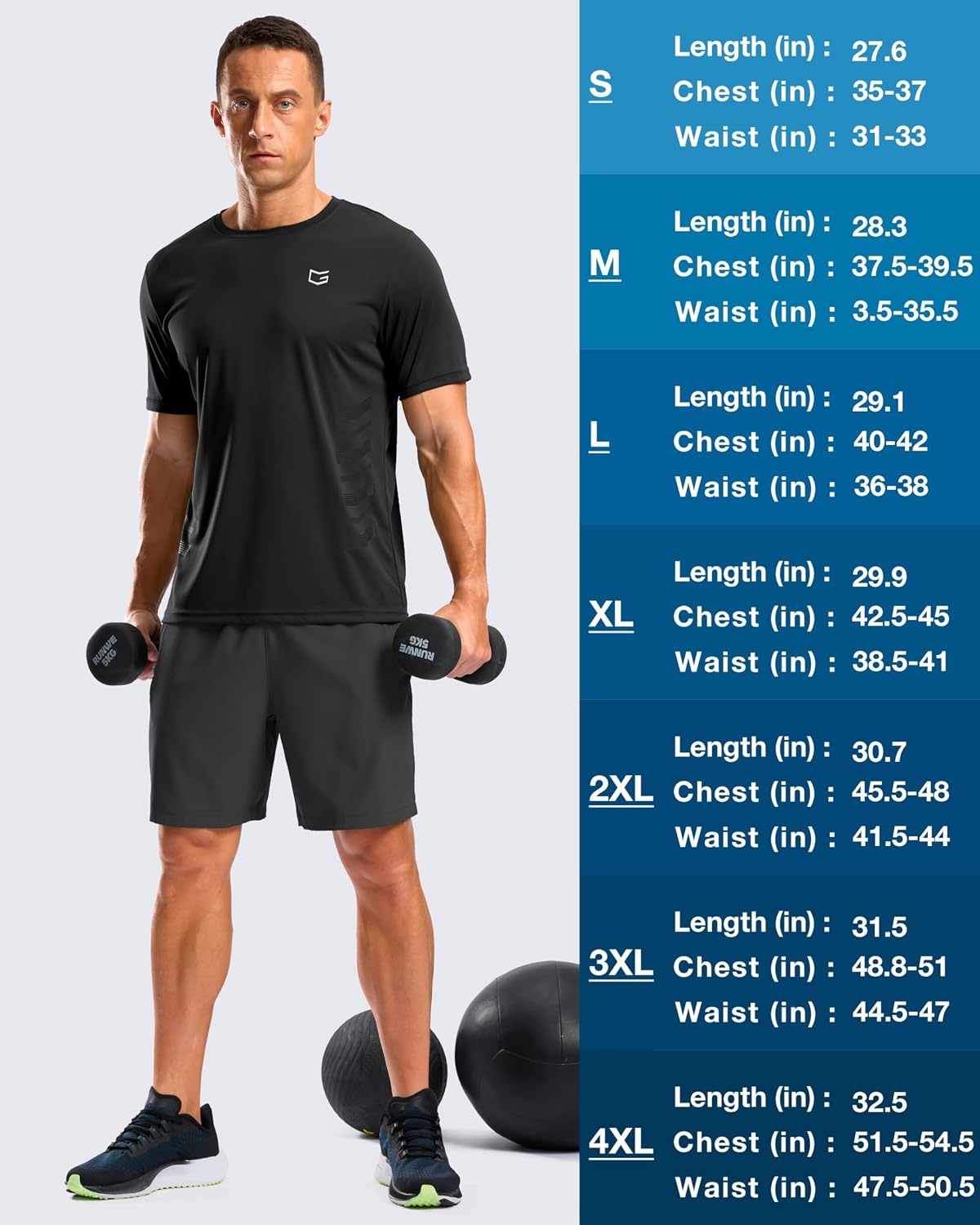 image:imageG Gradual Workout Shirts for Men Quick Dry Athletic Gym Running TShirtBlack