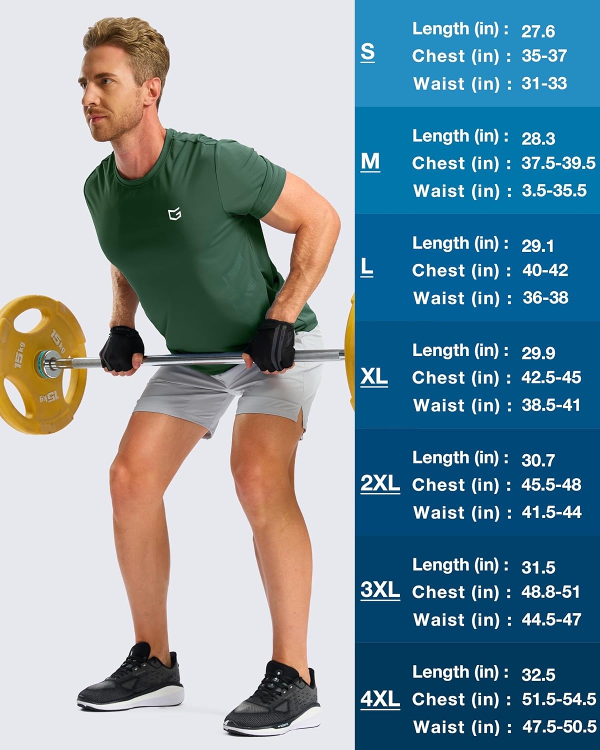 image:imageG Gradual Workout Shirts for Men Quick Dry Athletic Gym Running TShirtDark Green