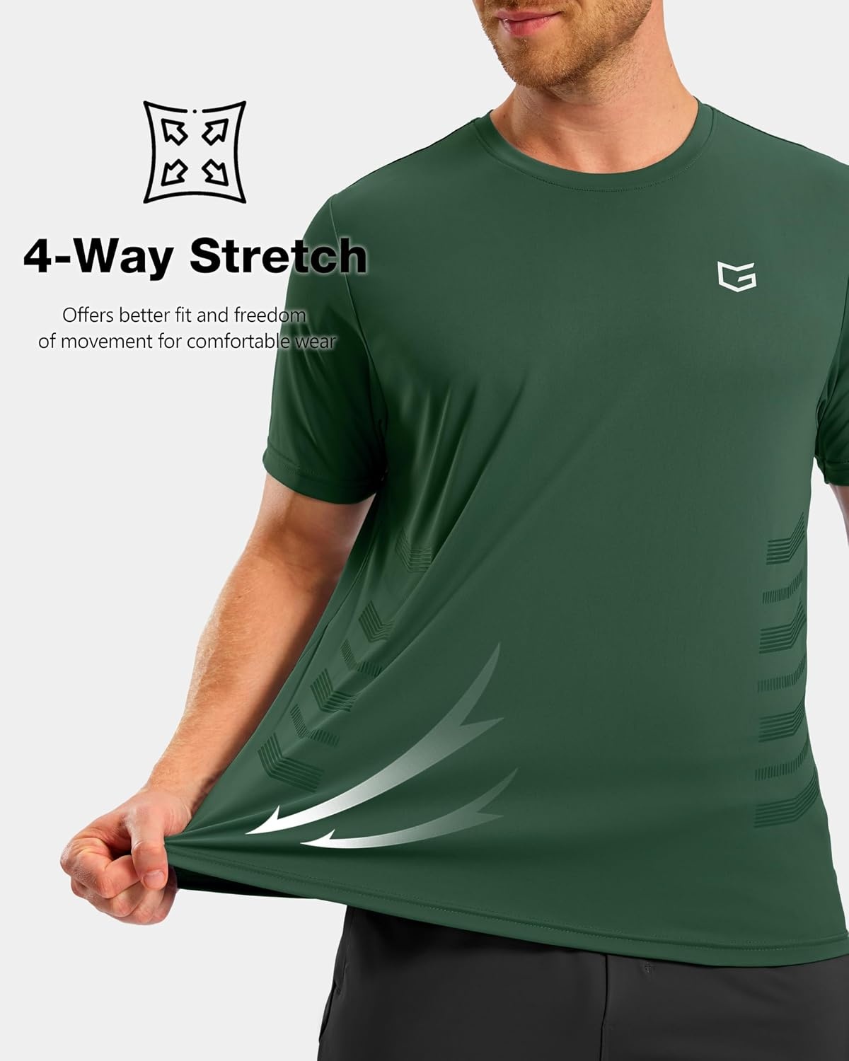 image:imageG Gradual Workout Shirts for Men Quick Dry Athletic Gym Running TShirtDark Green