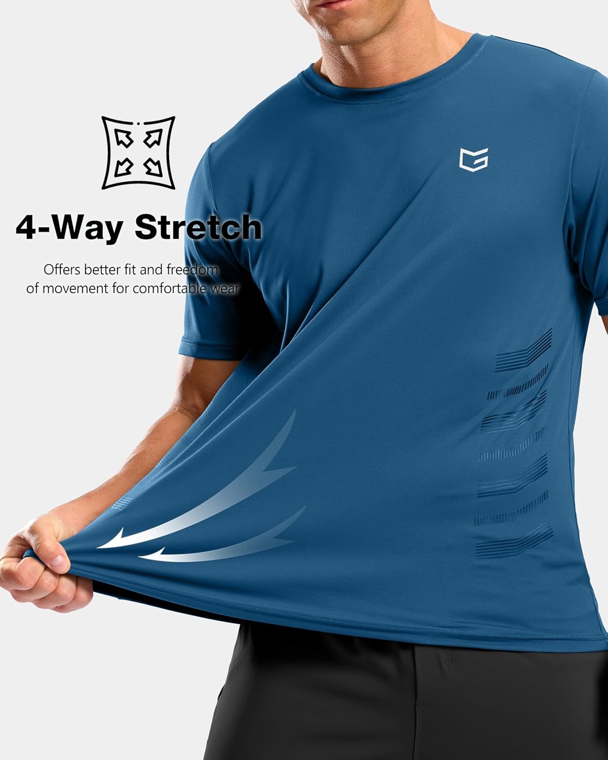 image:imageG Gradual Workout Shirts for Men Quick Dry Athletic Gym Running TShirtDark Grey Blue