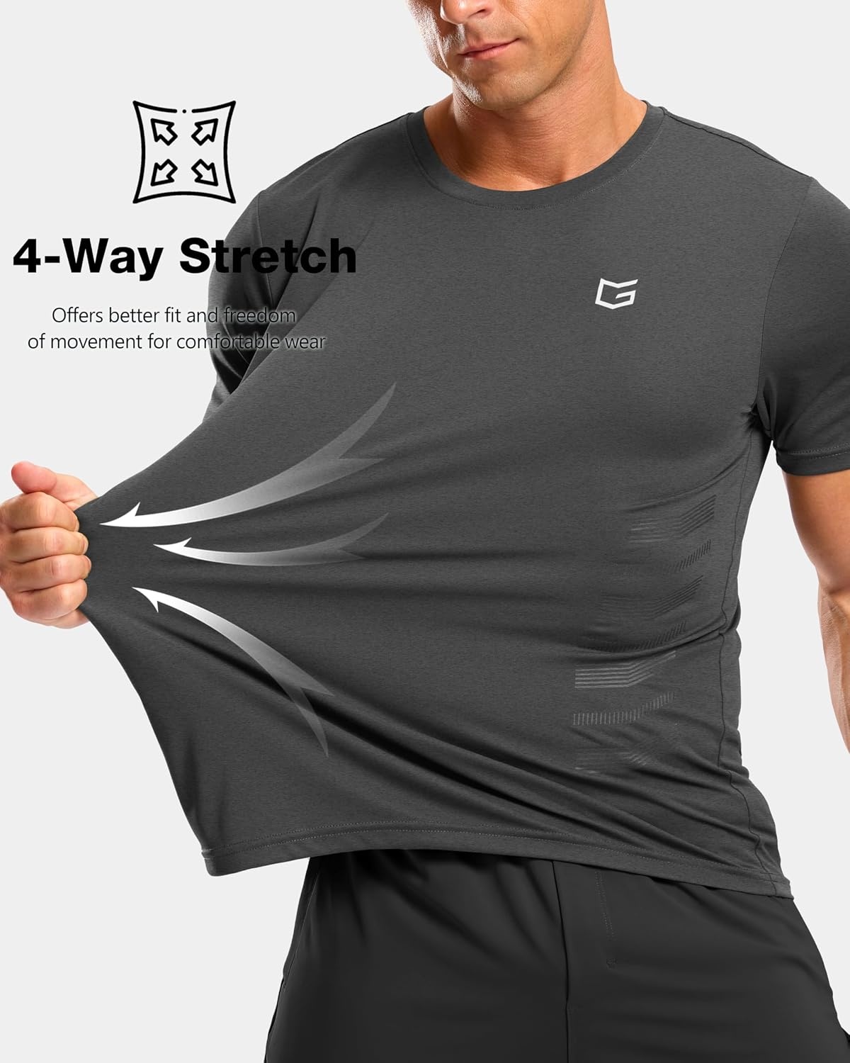 image:imageG Gradual Workout Shirts for Men Quick Dry Athletic Gym Running TShirtDark Grey Heather