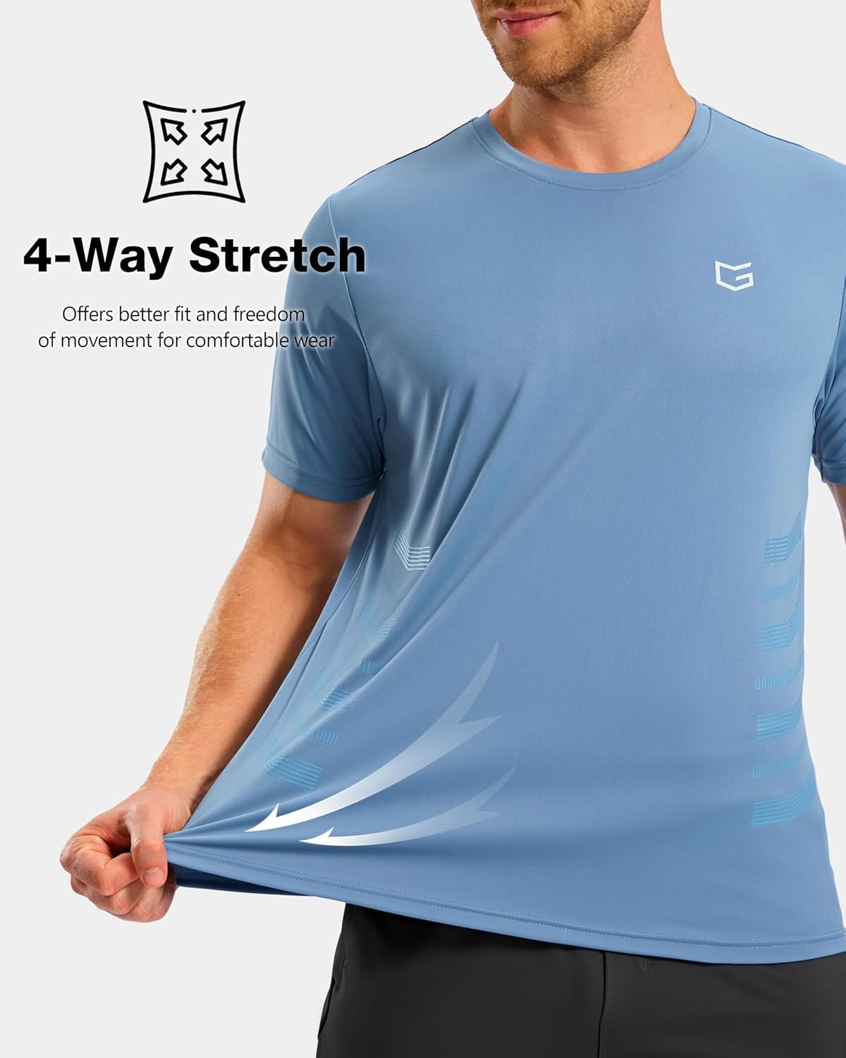 image:imageG Gradual Workout Shirts for Men Quick Dry Athletic Gym Running TShirtDusty Blue