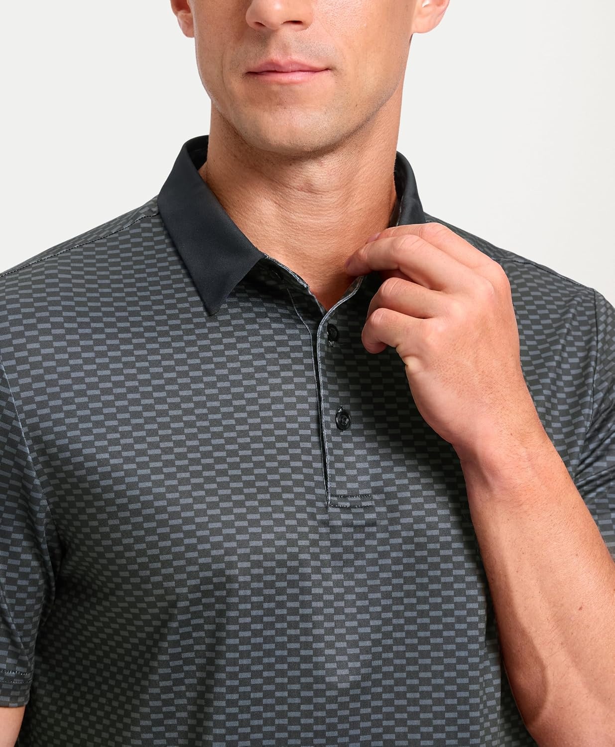 image:imageMens Golf Polo Shirts Dry Fit Print Golf Shirts for Men BreathableBlack Rectangle