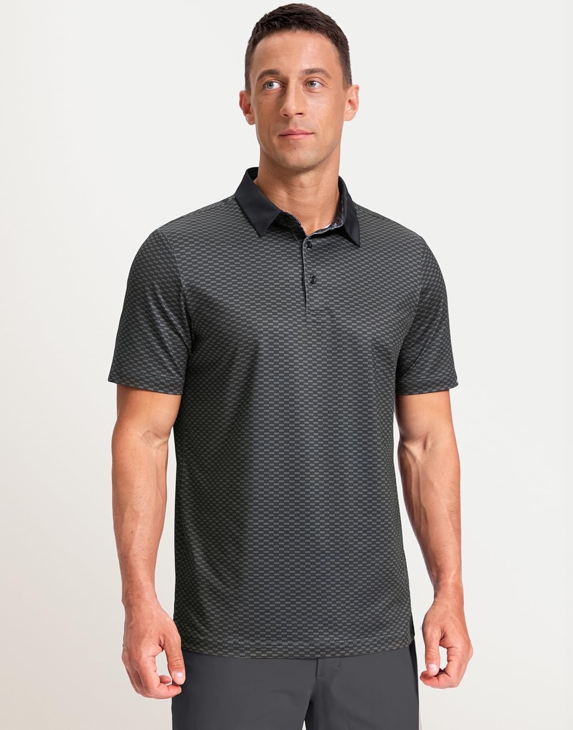 image:imageMens Golf Polo Shirts Dry Fit Print Golf Shirts for Men BreathableBlack Rectangle