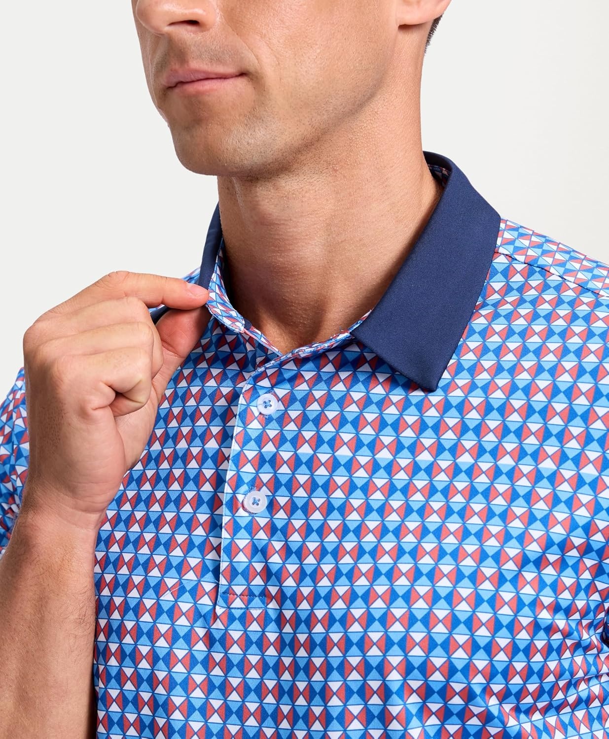 image:imageMens Golf Polo Shirts Dry Fit Print Golf Shirts for Men BreathableCheckerboard