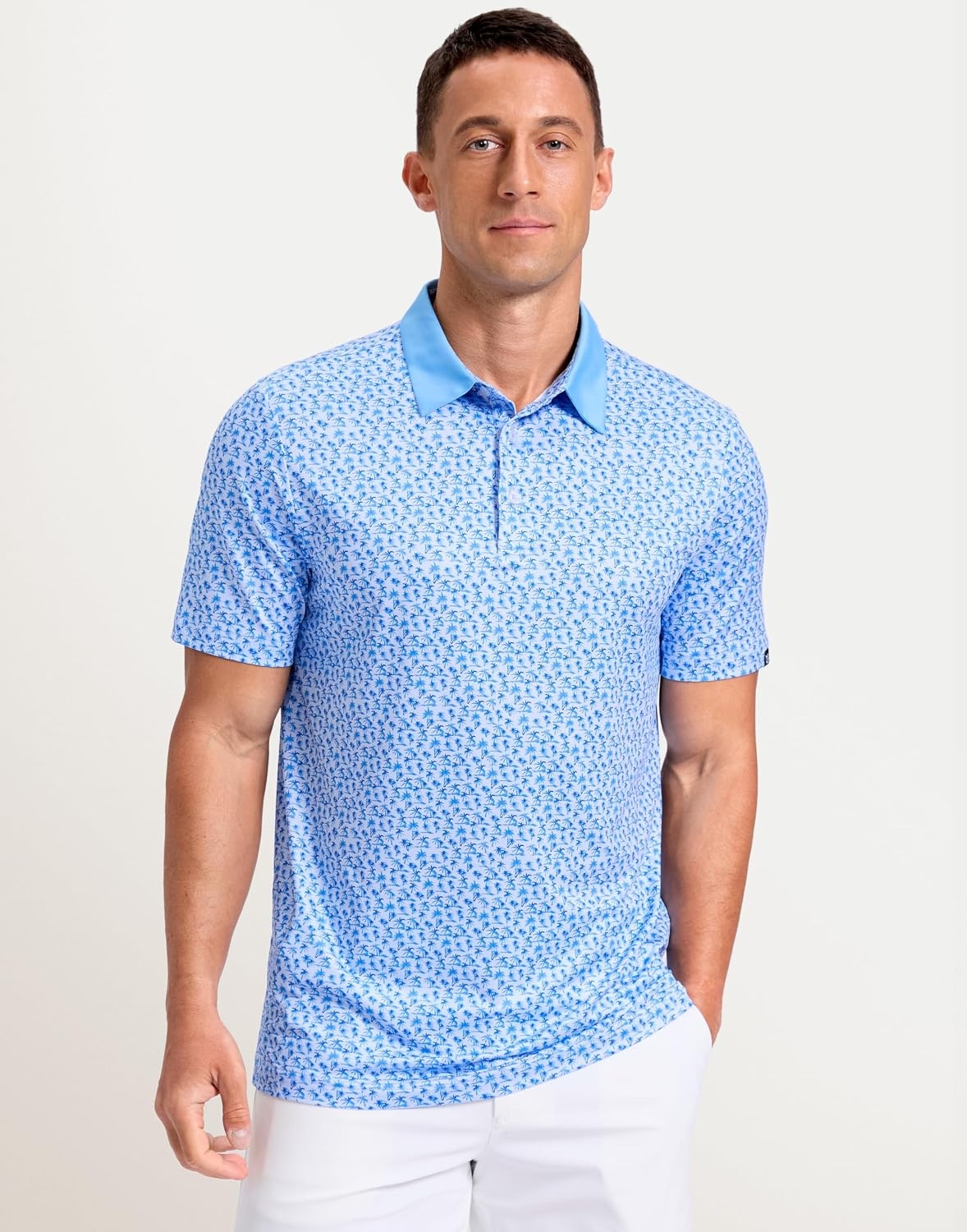 image:imageMens Golf Polo Shirts Dry Fit Print Golf Shirts for Men BreathableCoconut Tree