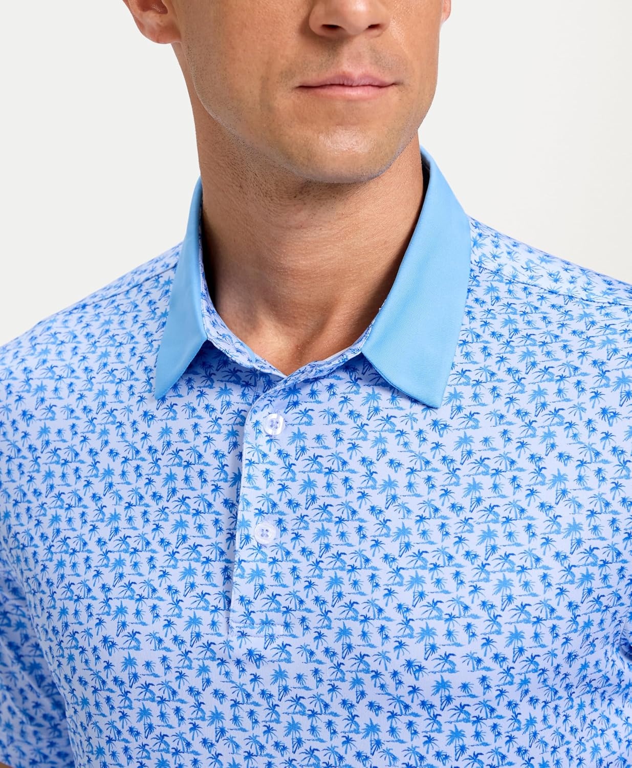 image:imageMens Golf Polo Shirts Dry Fit Print Golf Shirts for Men BreathableCoconut Tree