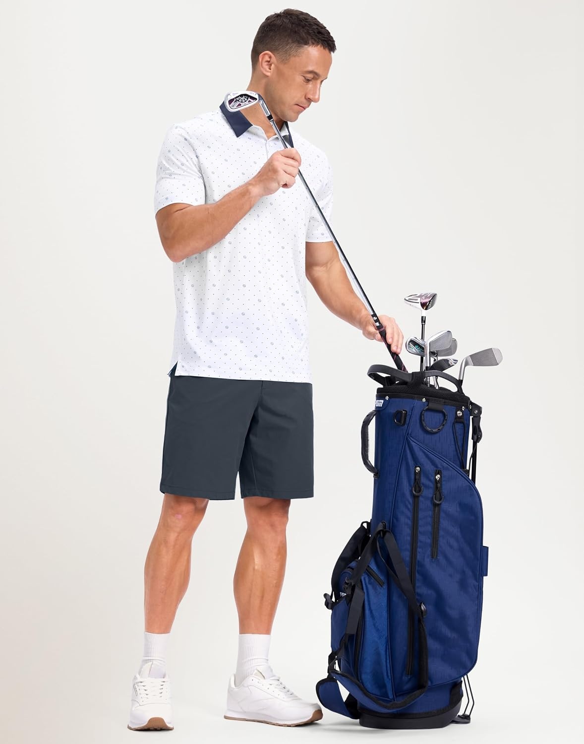 image:imageMens Golf Polo Shirts Dry Fit Print Golf Shirts for Men BreathableGolf Club Dot