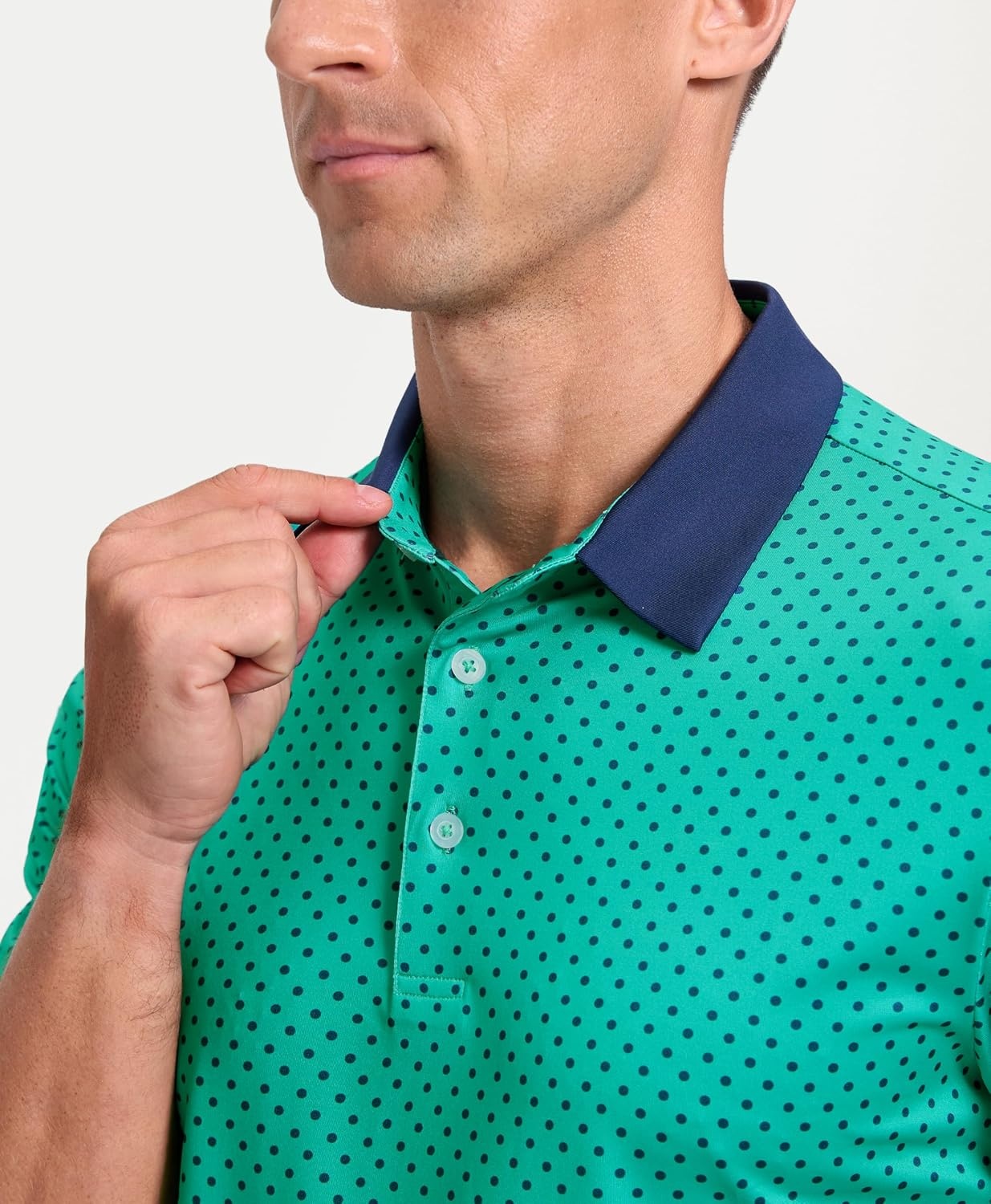 image:imageMens Golf Polo Shirts Dry Fit Print Golf Shirts for Men BreathableGreen Polka Dot