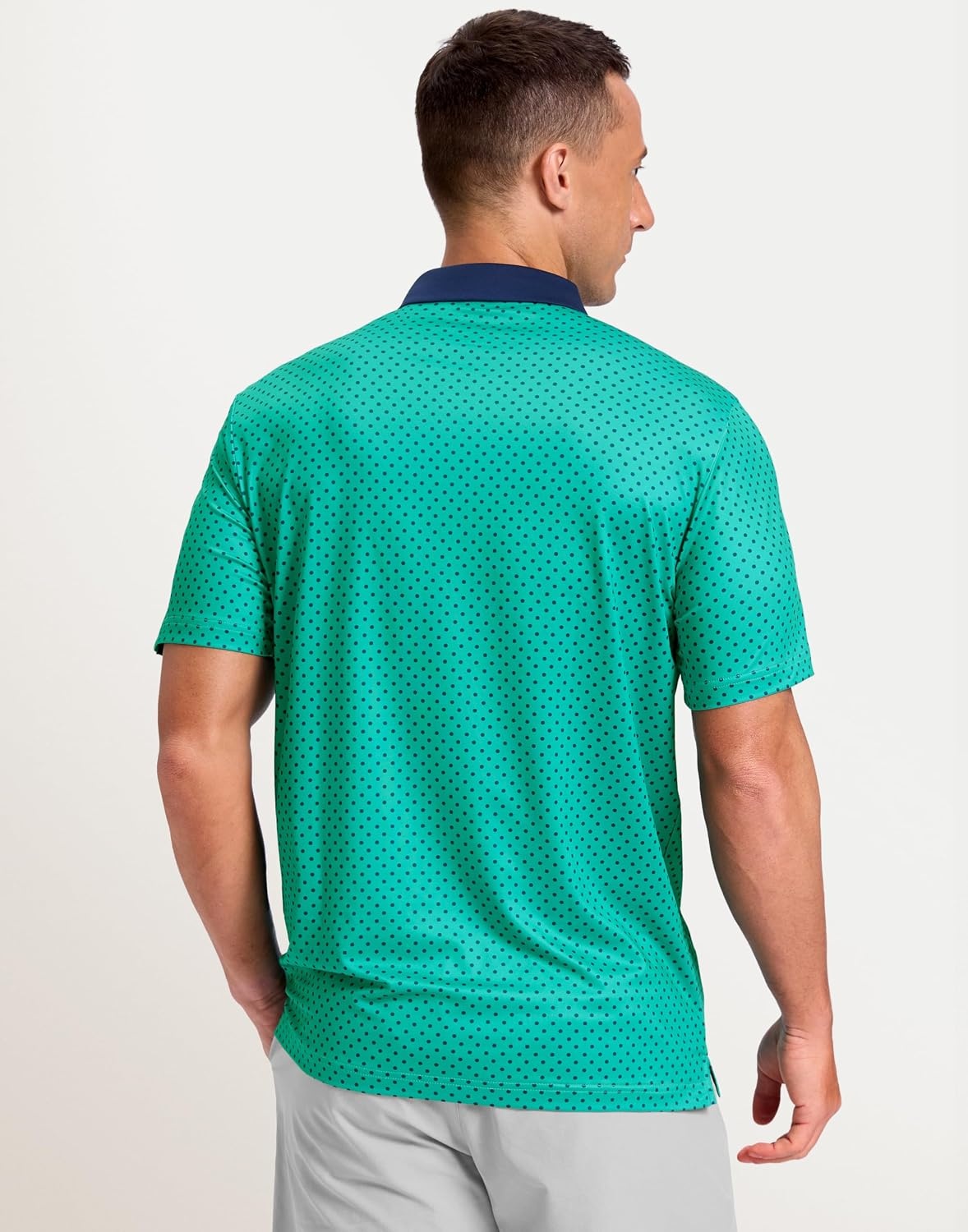 image:imageMens Golf Polo Shirts Dry Fit Print Golf Shirts for Men BreathableGreen Polka Dot