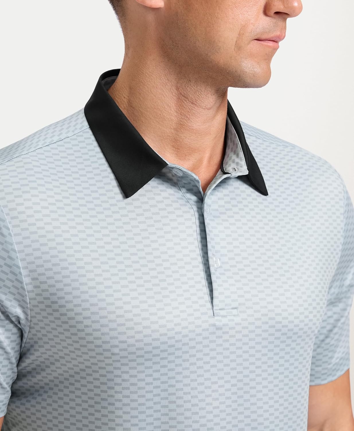 image:imageMens Golf Polo Shirts Dry Fit Print Golf Shirts for Men BreathableGrey Rectangle
