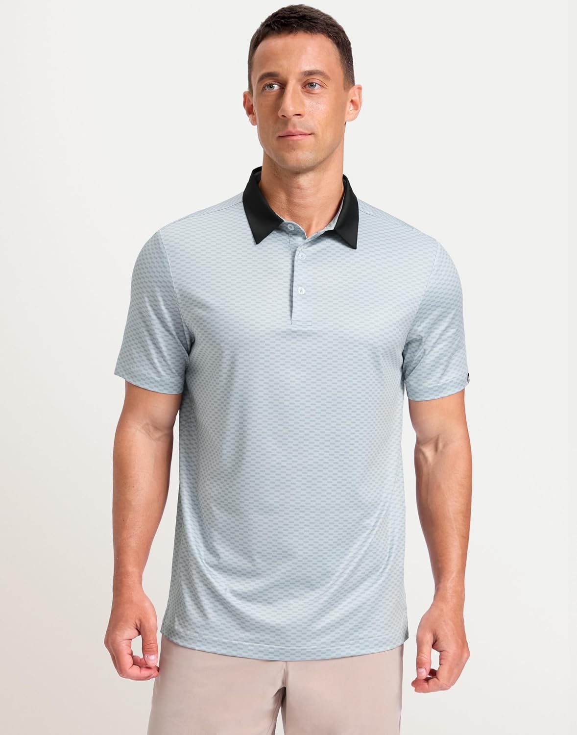 image:imageMens Golf Polo Shirts Dry Fit Print Golf Shirts for Men BreathableGrey Rectangle
