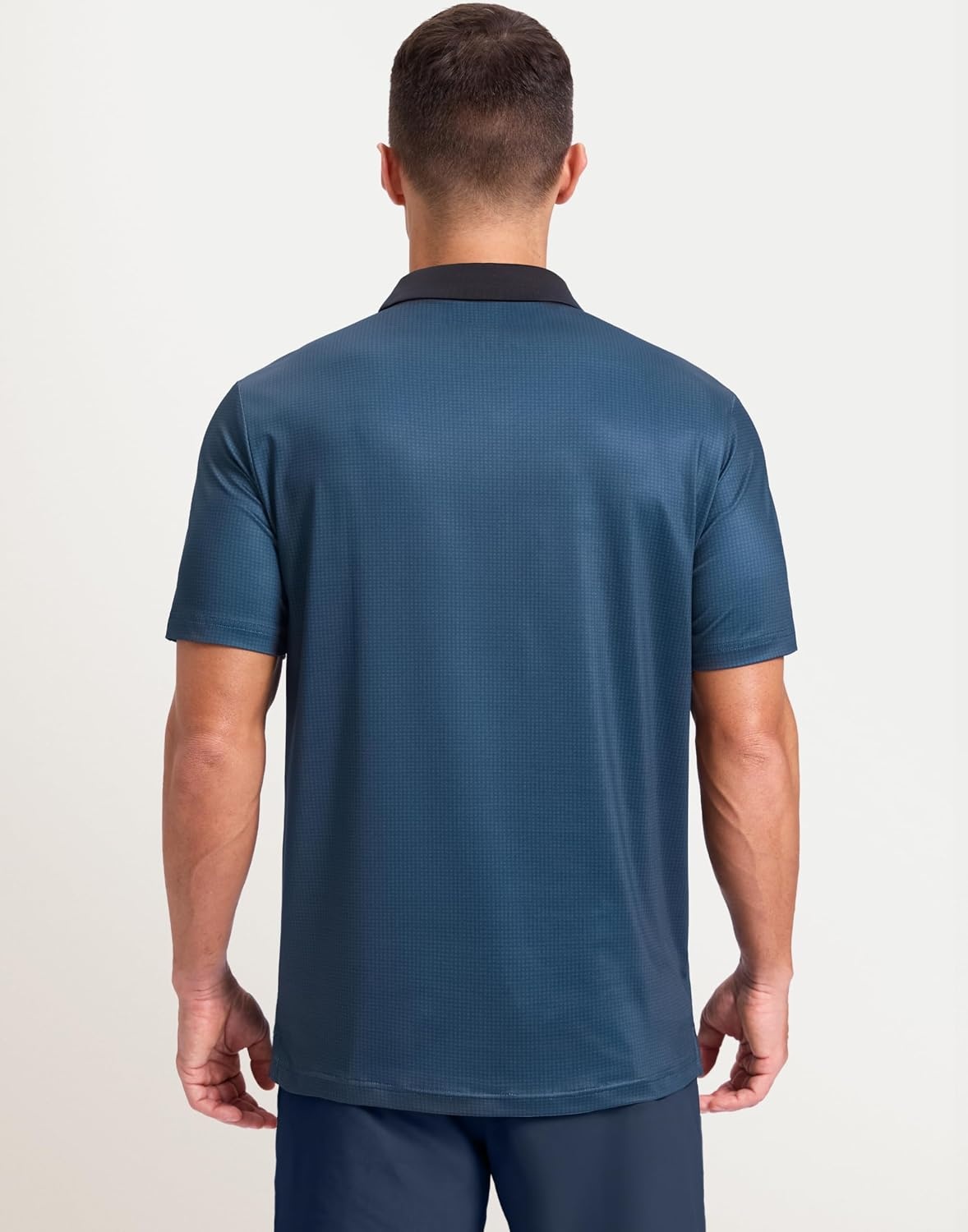 image:imageMens Golf Polo Shirts Dry Fit Print Golf Shirts for Men BreathableNavy Grid